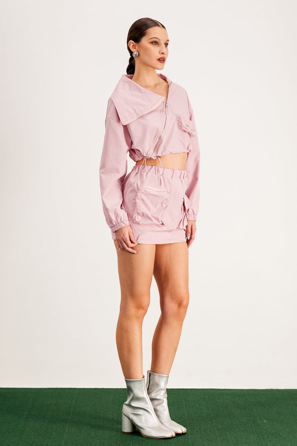 Baltasar Deconstruct Asymmetric Pocket Skirt Set In Pink