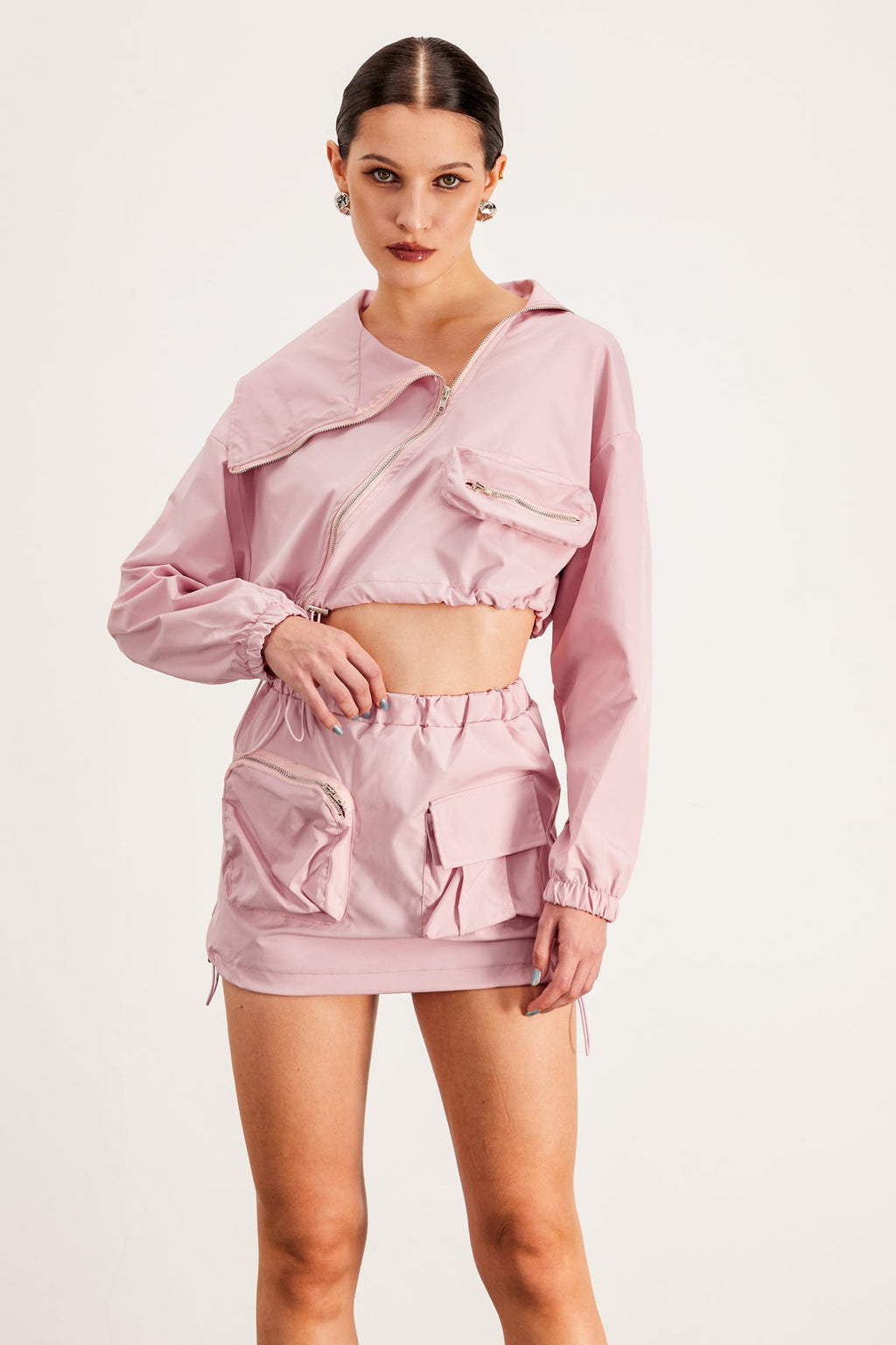 Baltasar Deconstruct Asymmetric Pocket Skirt Set In Pink