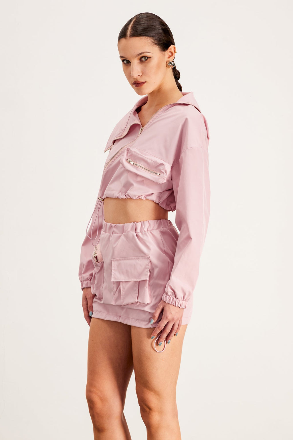 Baltasar Deconstruct Asymmetric Pocket Skirt Set In Pink