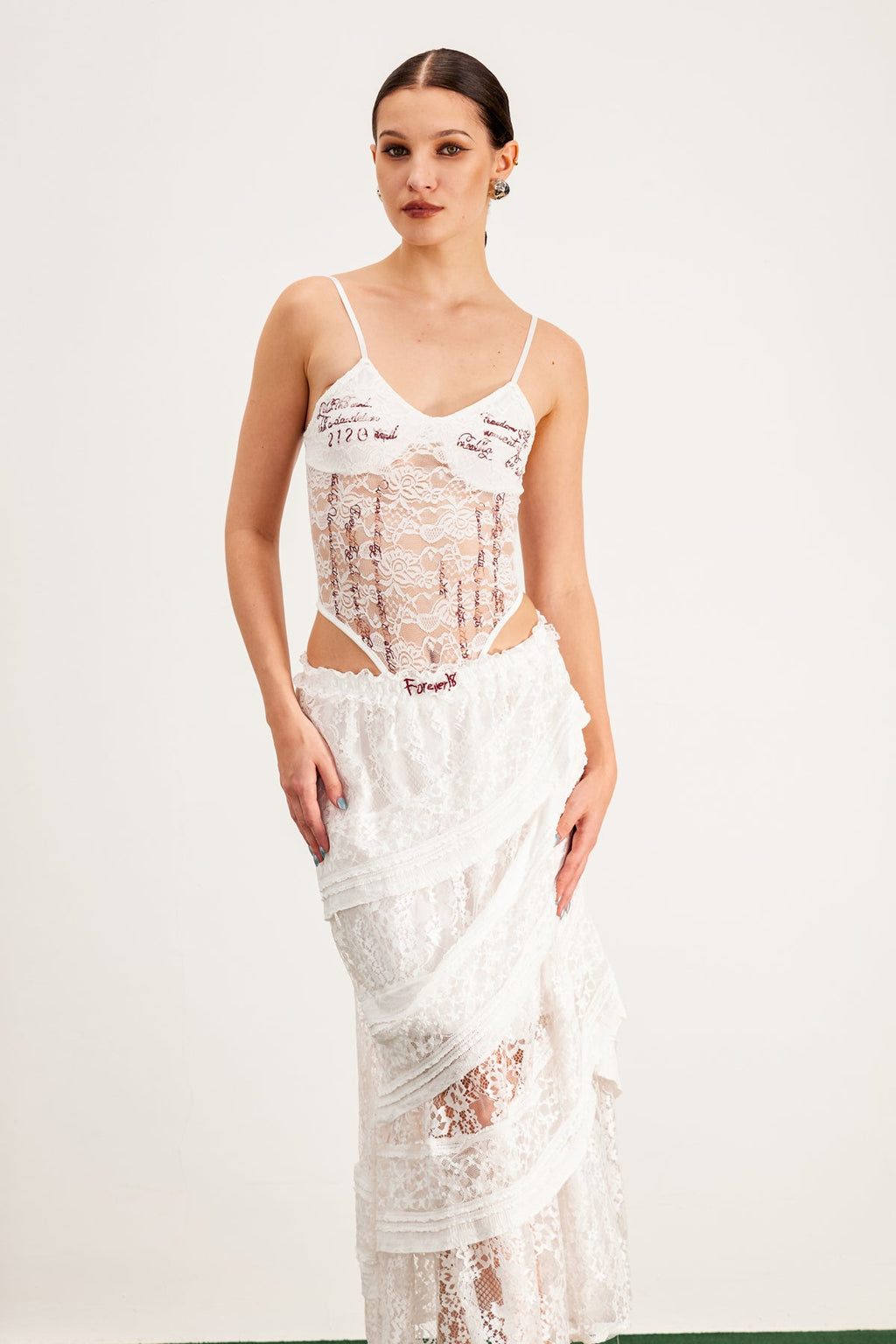 Balthasar Lace Spaghetti Bodysuit