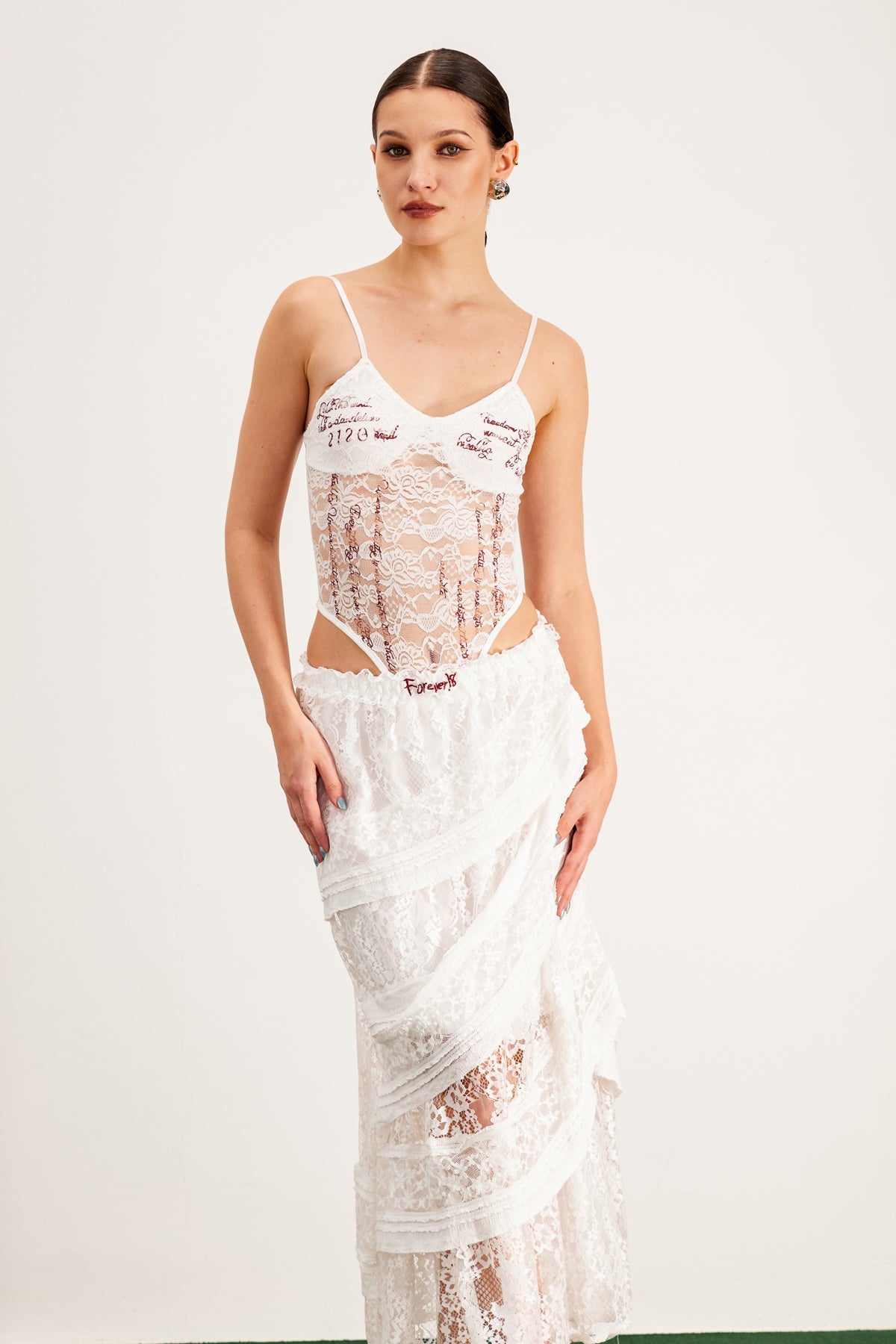 Balthasar Lace Spaghetti Bodysuit