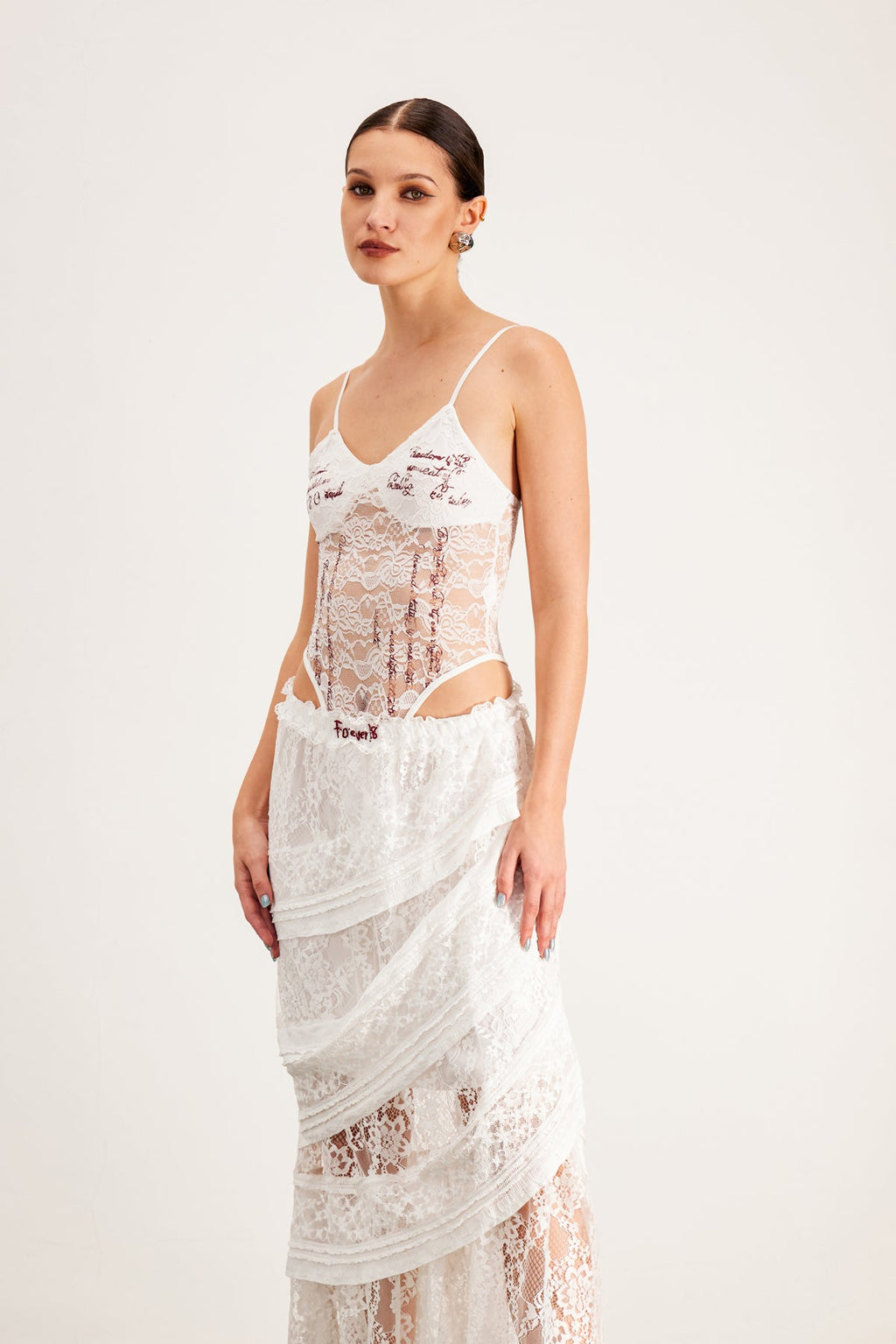 Balthasar Lace Spaghetti Bodysuit