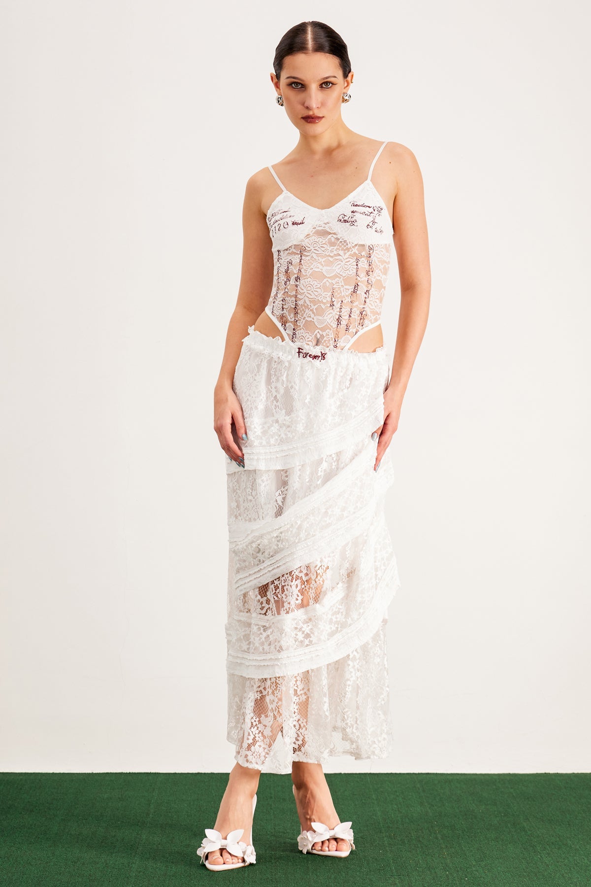 Balthasar Lace Spaghetti Bodysuit