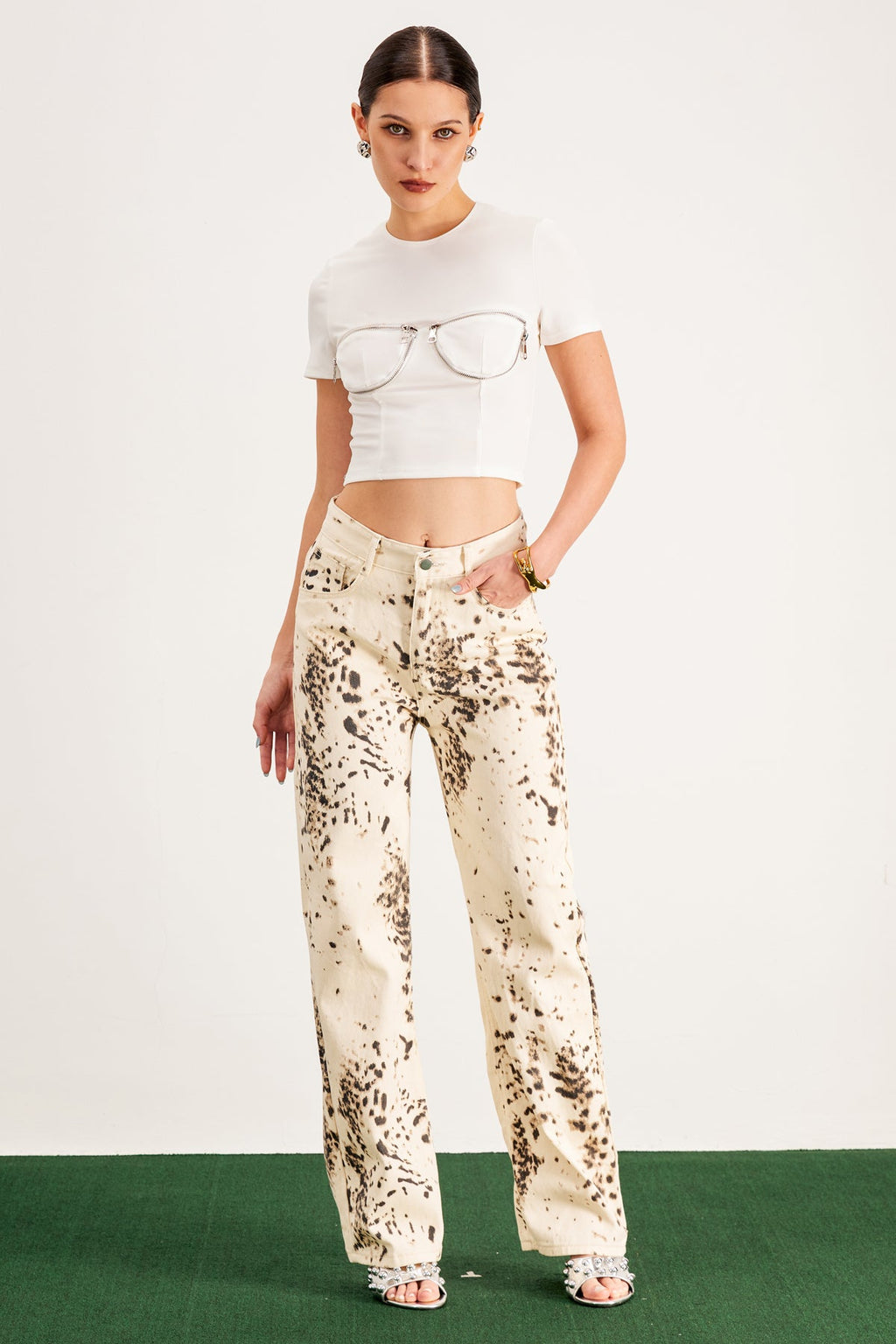 Balwinder Bleached Leopard Pants