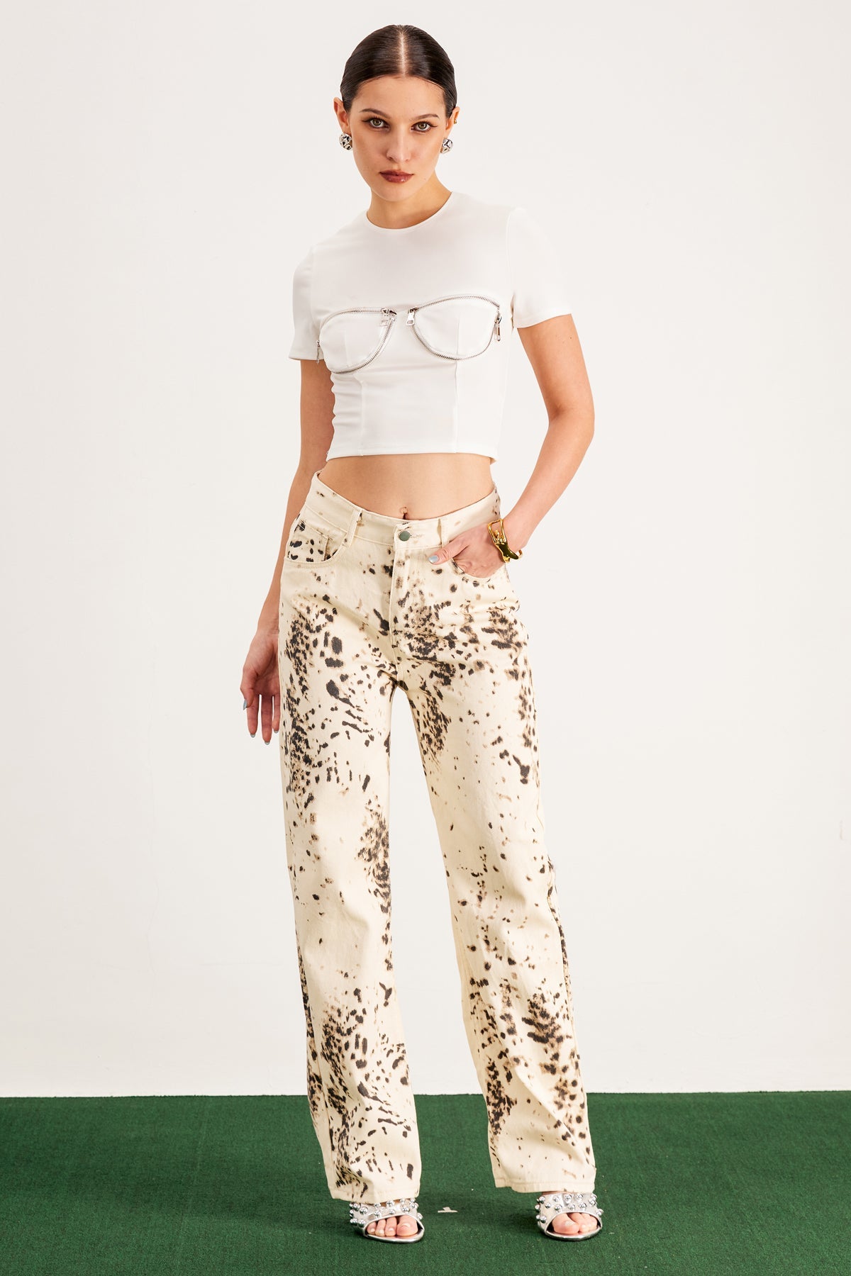 Balwinder Bleached Leopard Pants