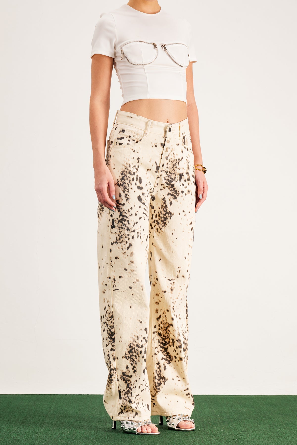 Balwinder Bleached Leopard Pants