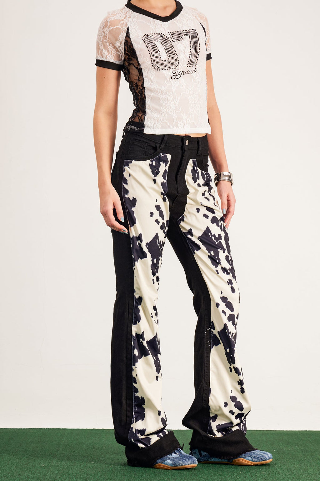 Bandi Print Bootcut Jeans In Black