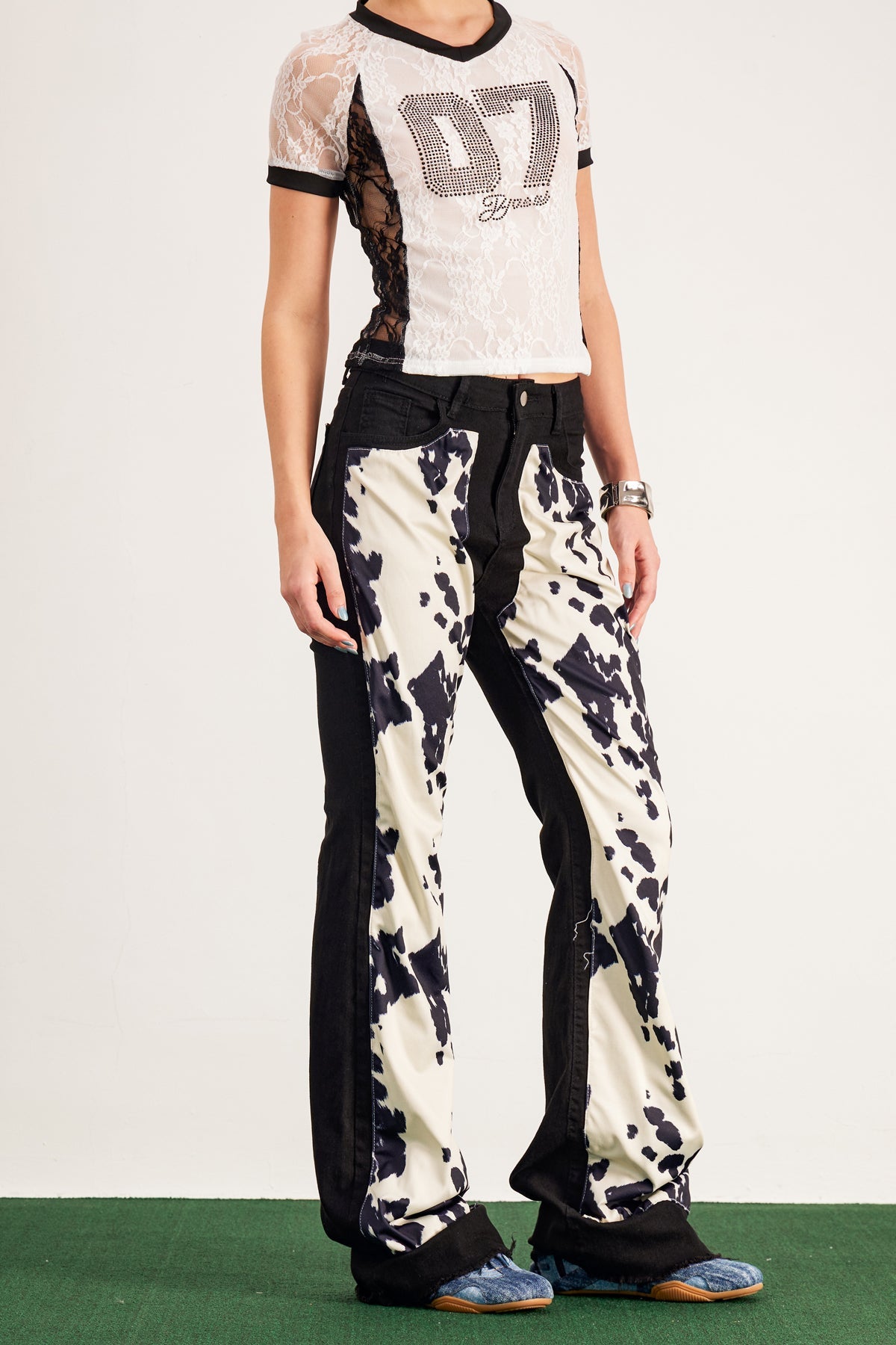 Bandi Print Bootcut Jeans In Black