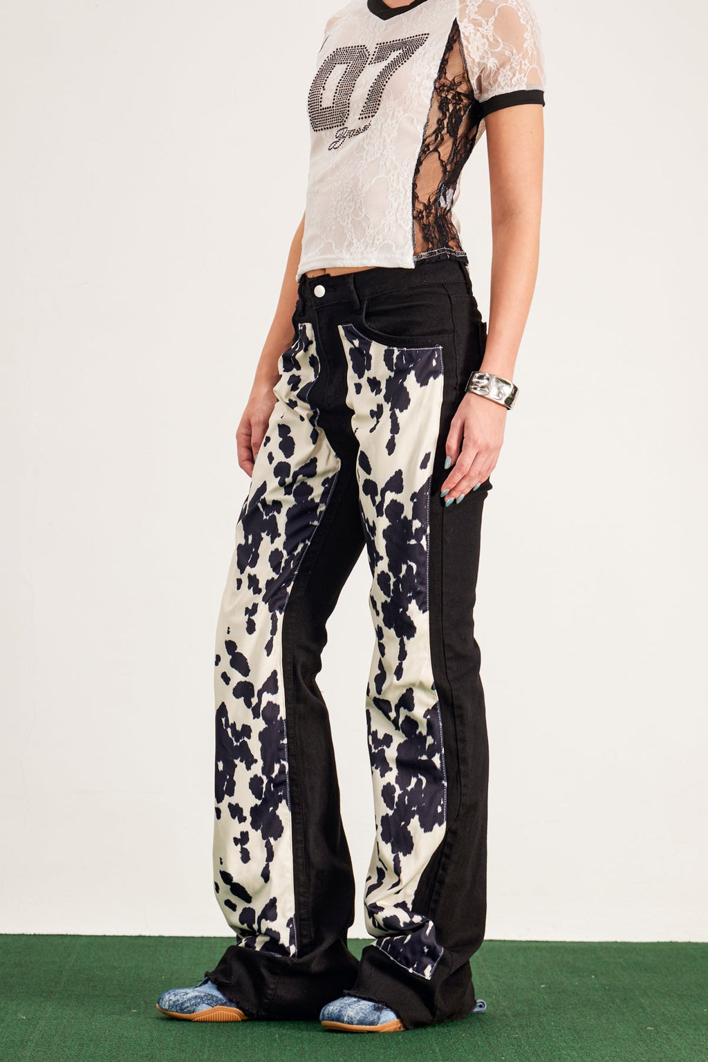Bandi Print Bootcut Jeans In Black