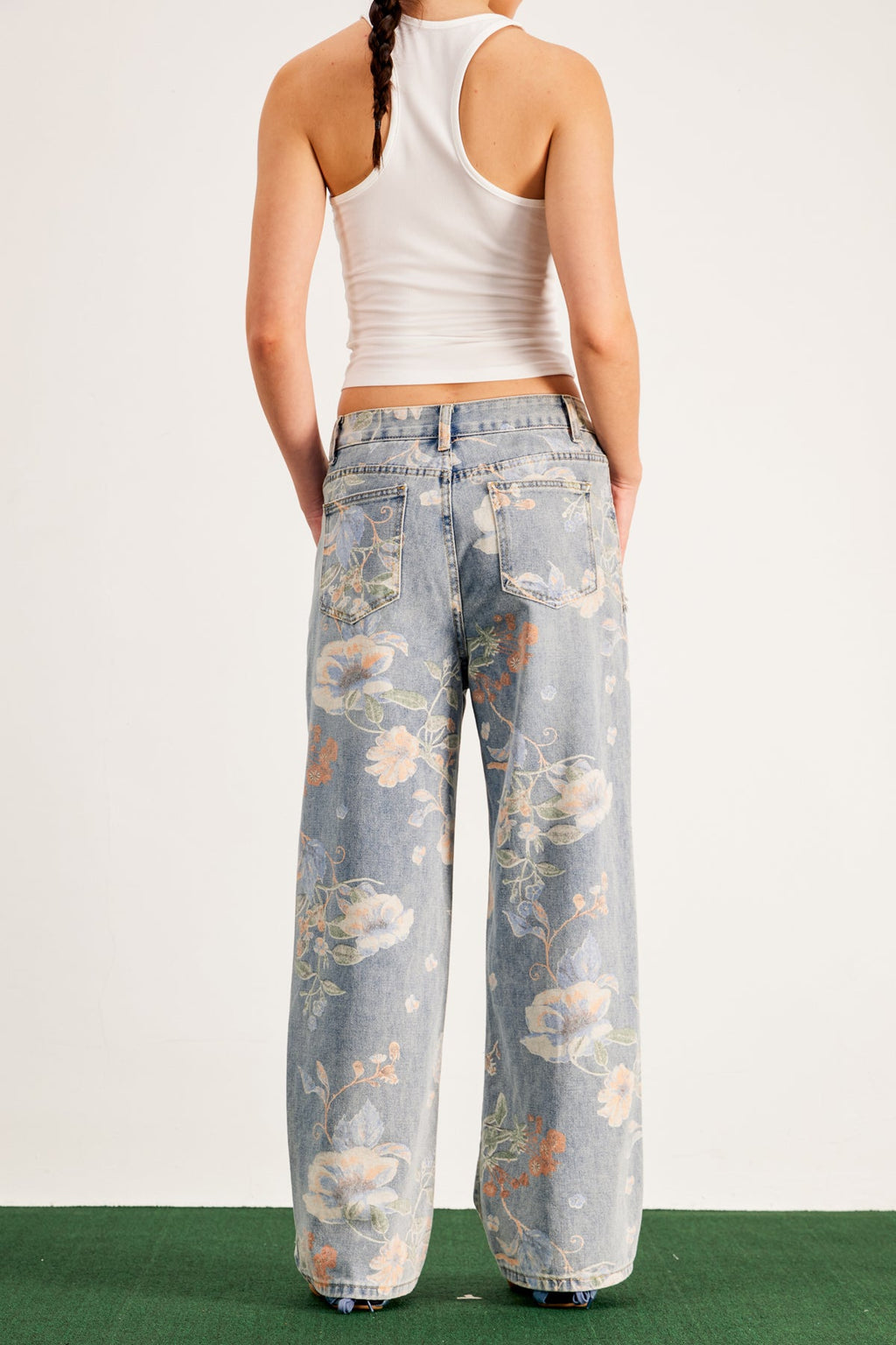 Bandile Floral Print Ripped Jeans