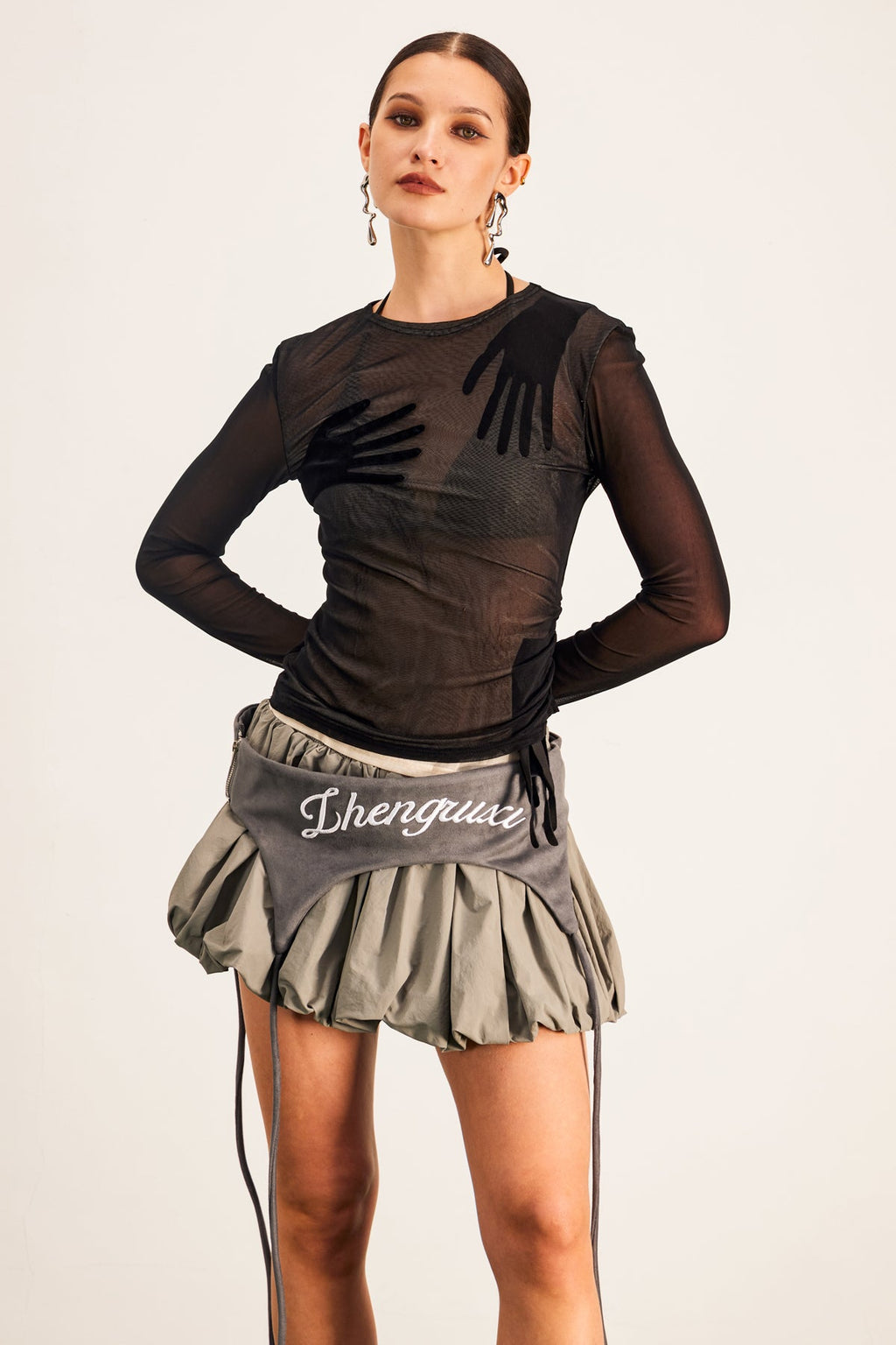 Banks Bodycon Mesh Crop Top In Black