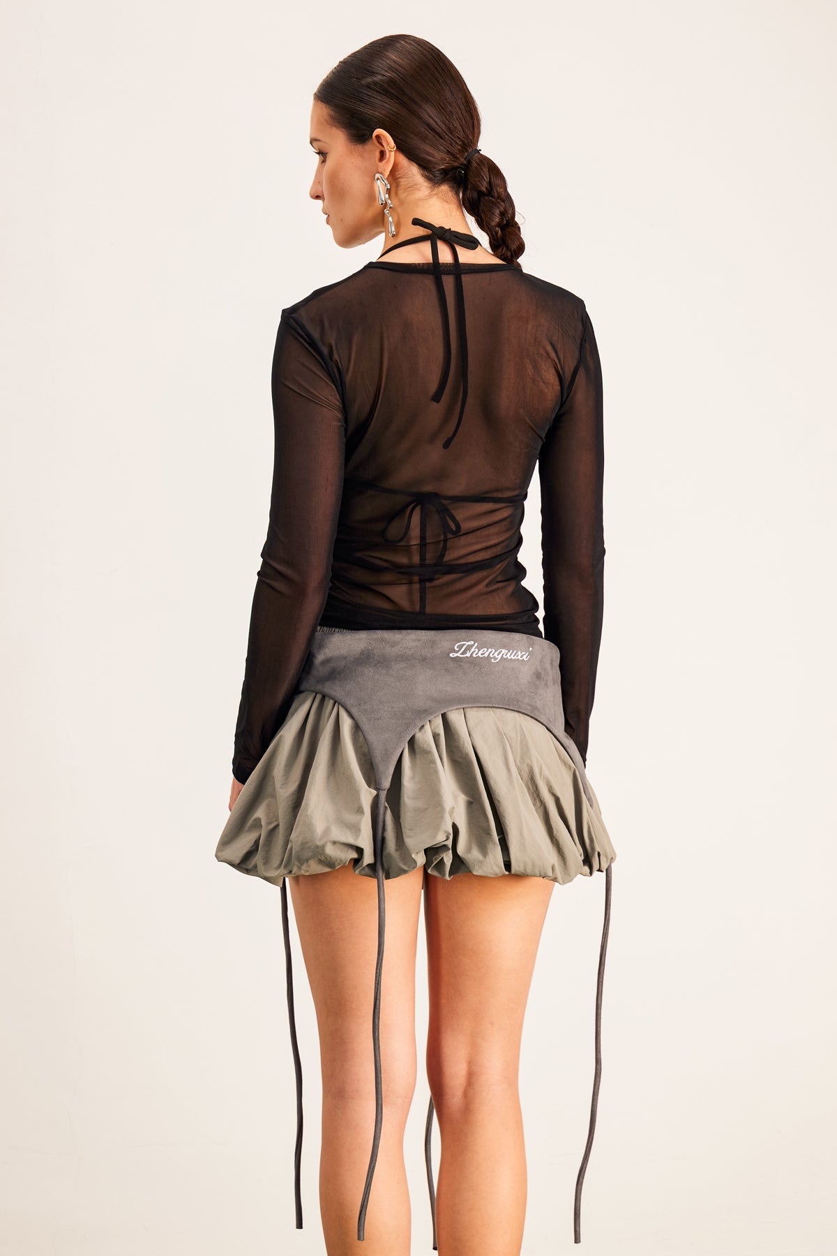 Banks Bodycon Mesh Crop Top In Black