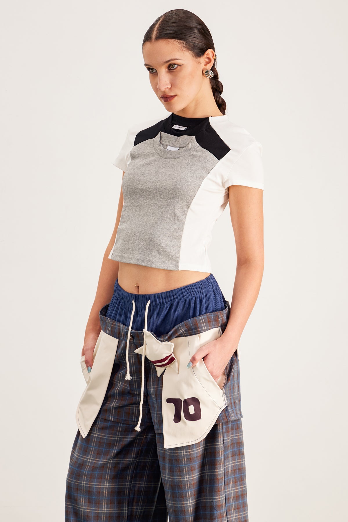 Baptista Deconstruct Crop T Shirt In White