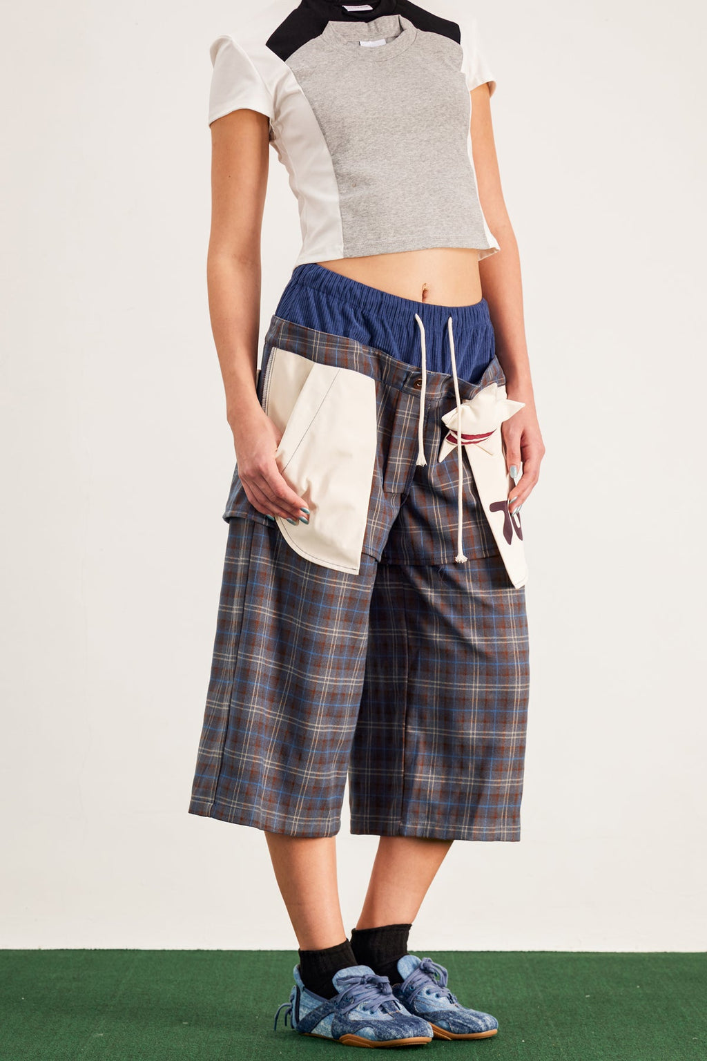 Baptiste Plaid Star Wide Leg Pants