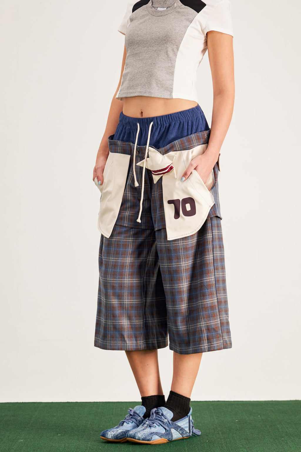 Baptiste Plaid Star Wide Leg Pants