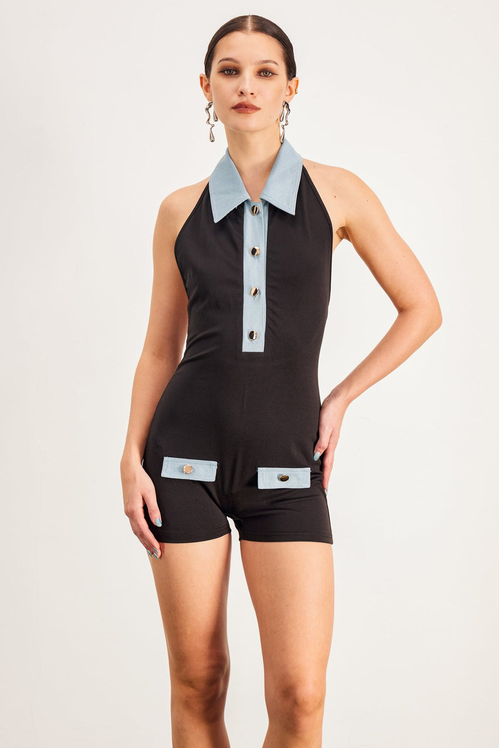 Barbie Polo Neck Backless Jumpsuit