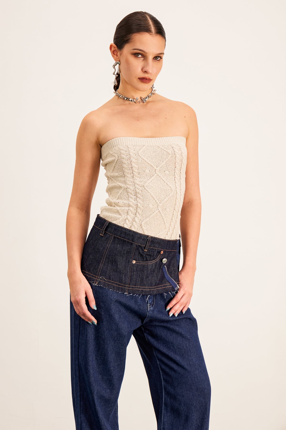Barbro Strapless Split Knit Top