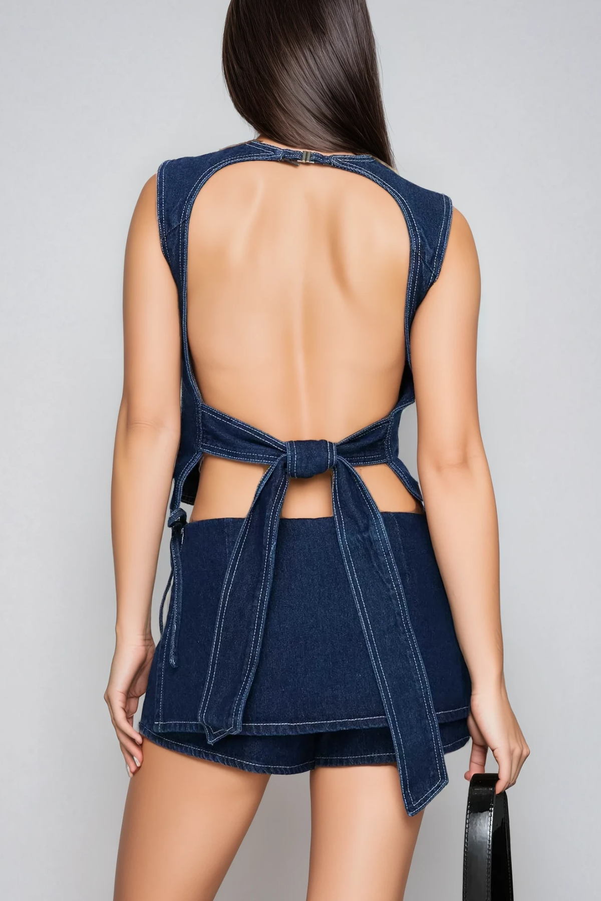 Bartholomeus Pocket Deconstruct Denim Mini Skirt In Deep Blue