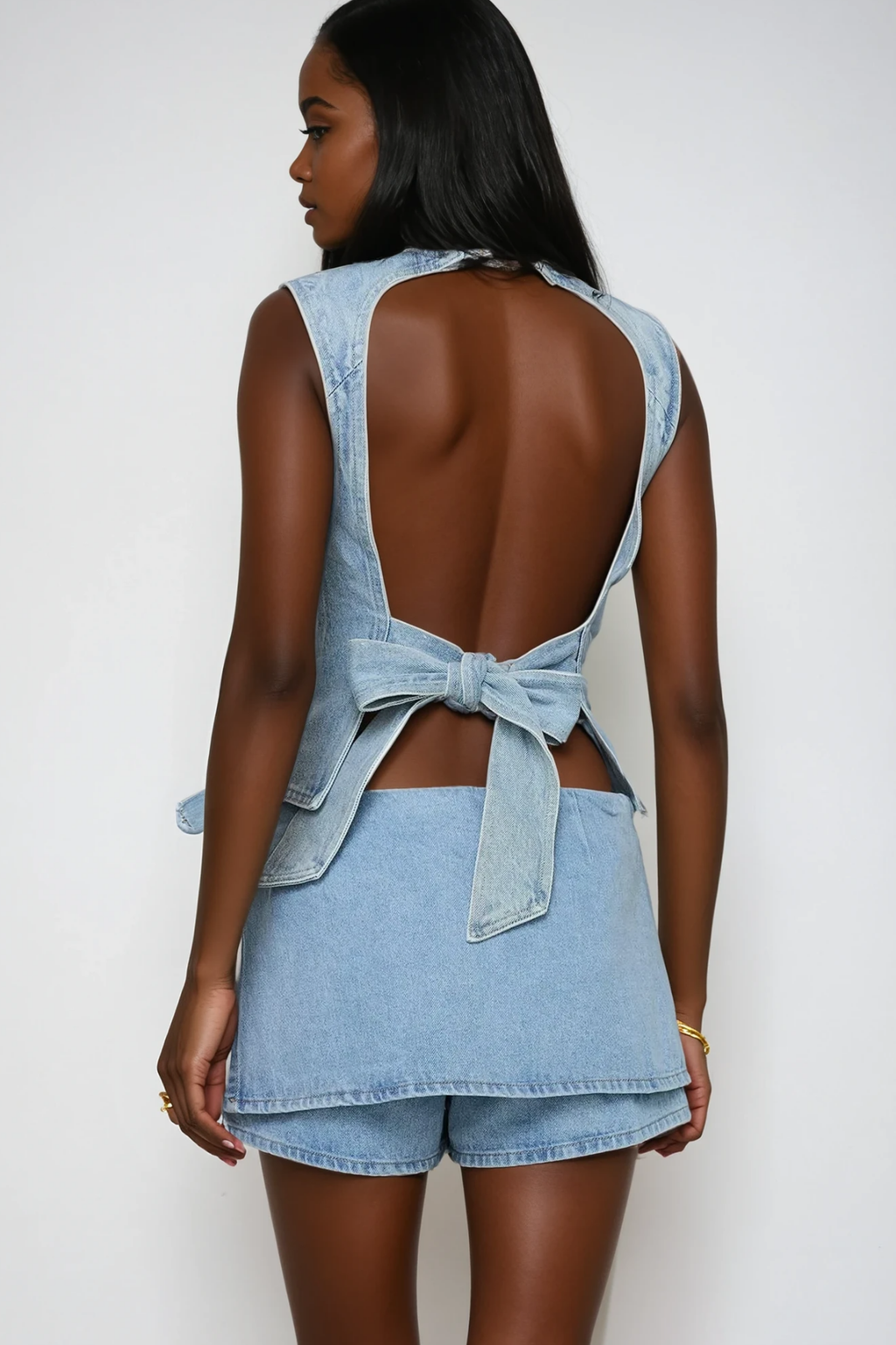 Bartholomeus Pocket Deconstruct Denim Mini Skirt In Slight Blue