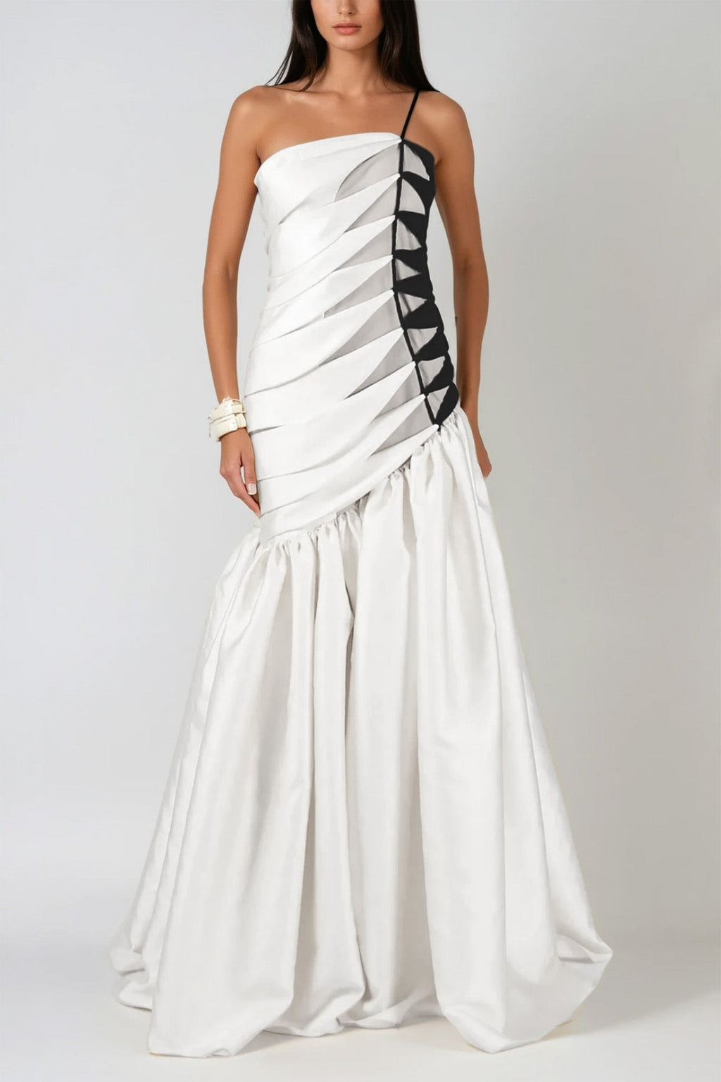 Bartol Satin Braided Rope Maxi Dress