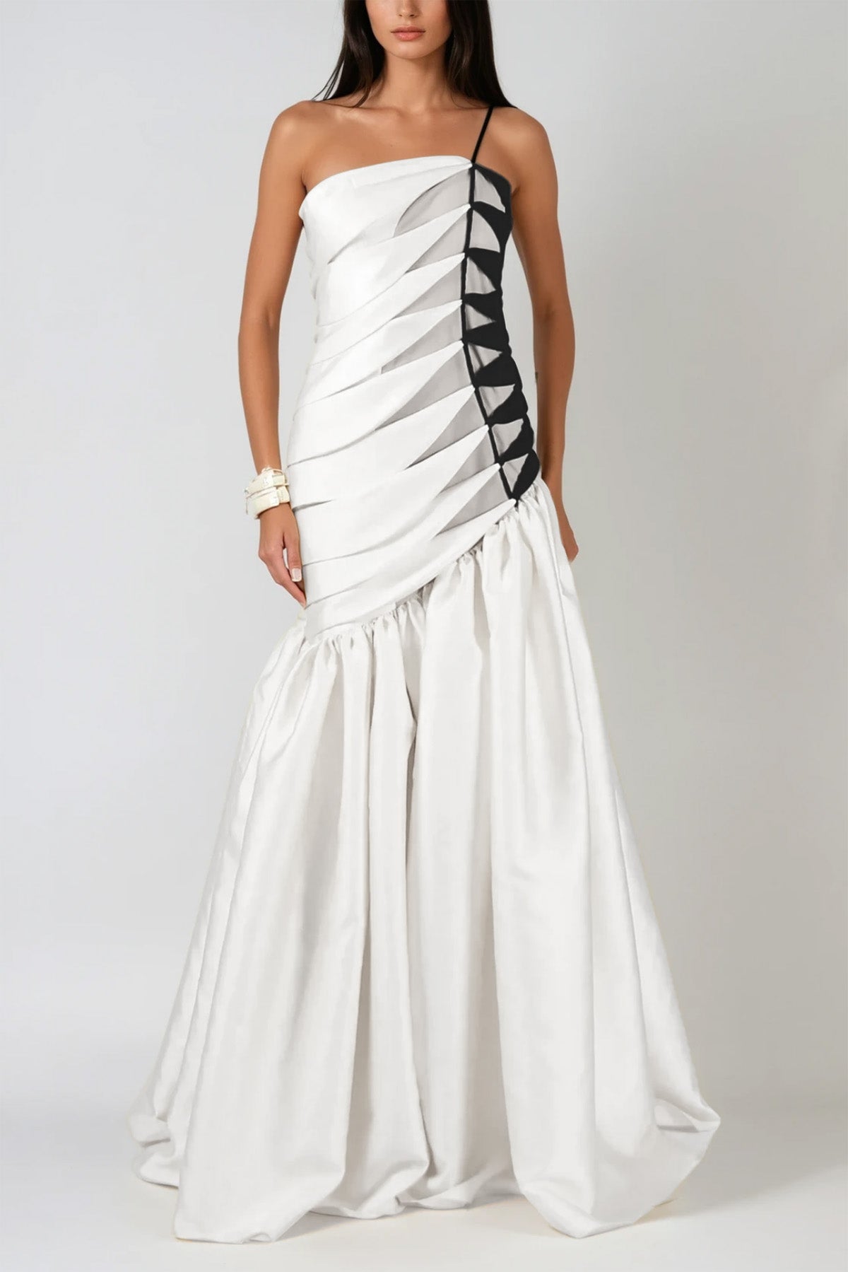 Bartol Satin Braided Rope Maxi Dress