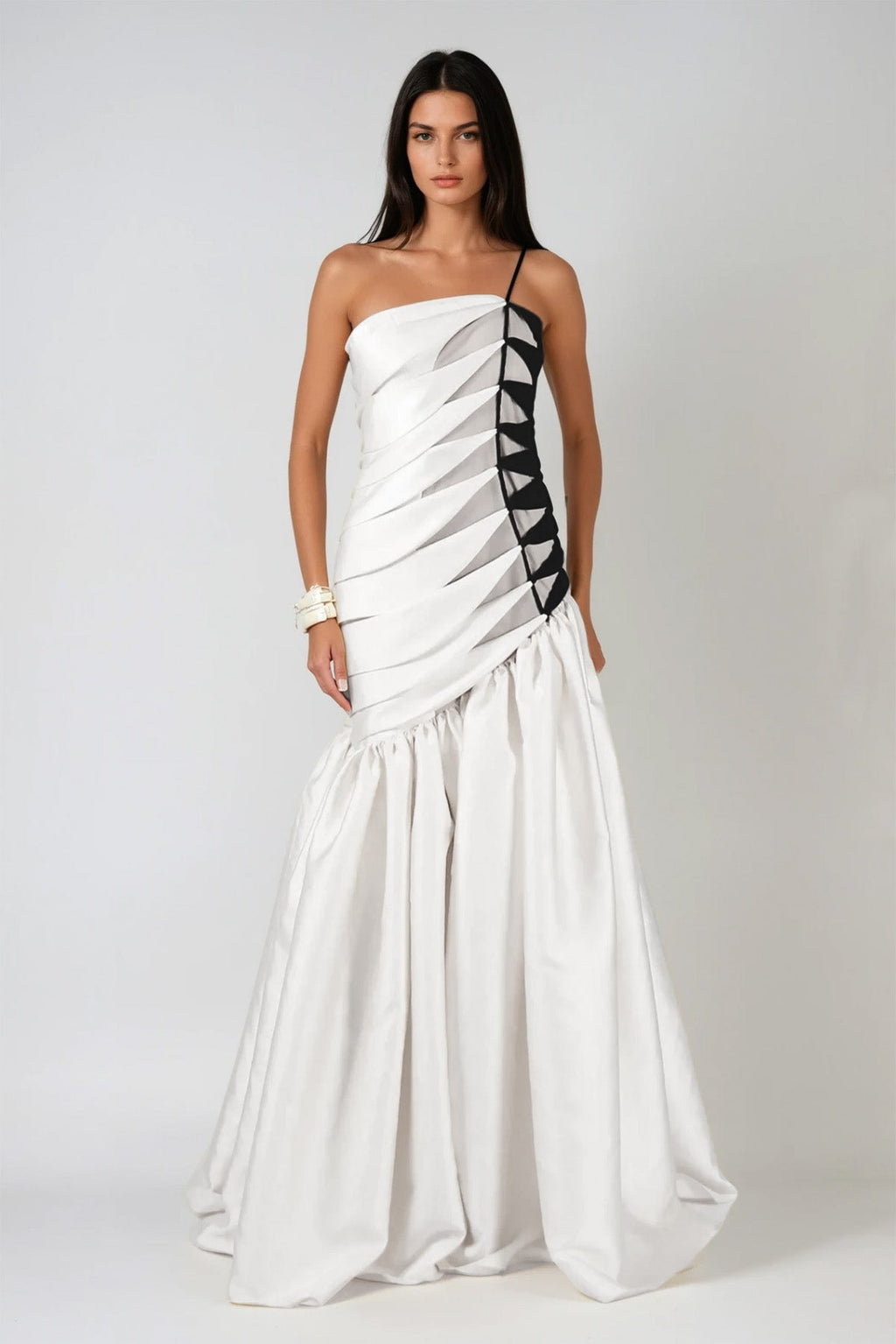 Bartol Satin Braided Rope Maxi Dress