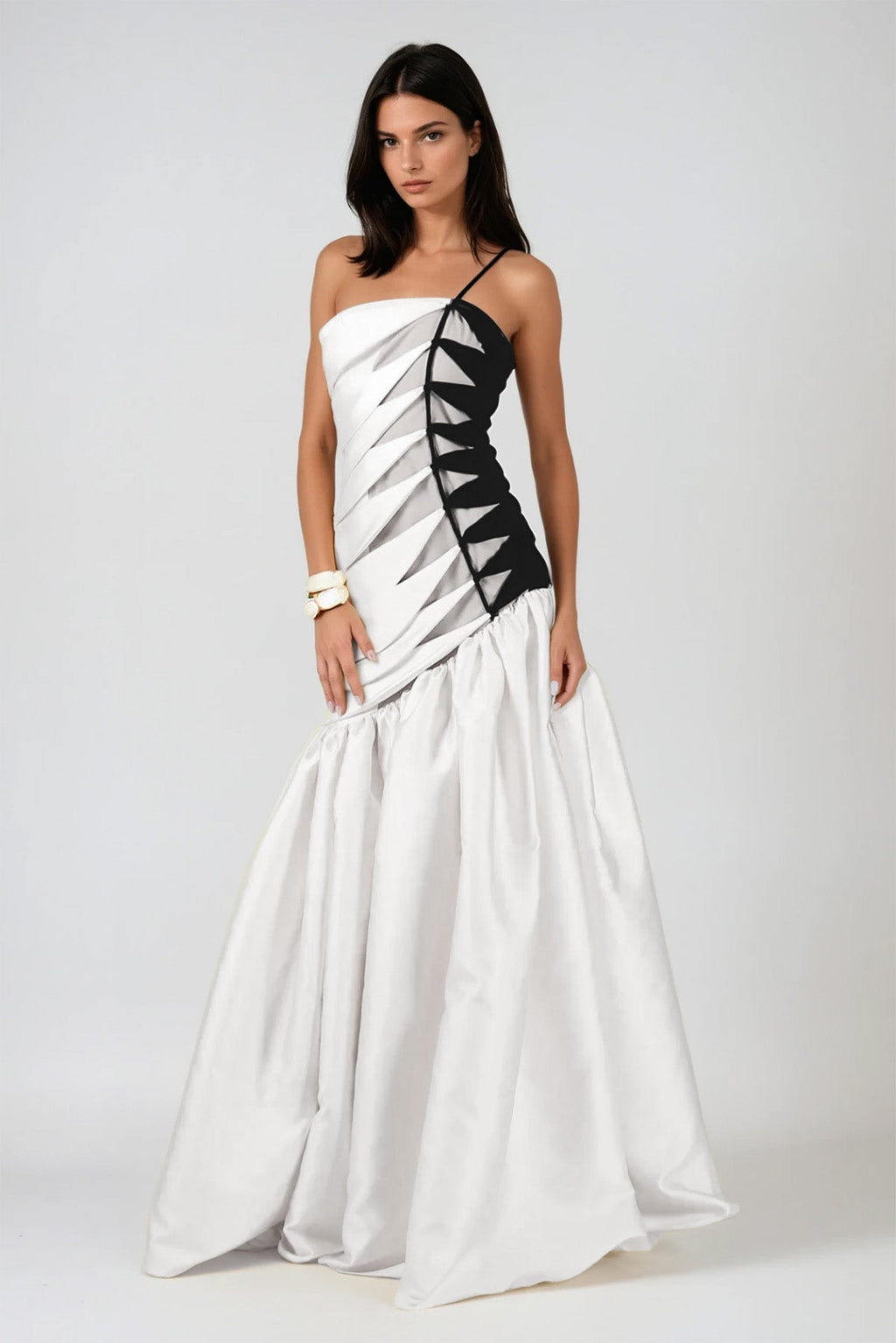 Bartol Satin Braided Rope Maxi Dress