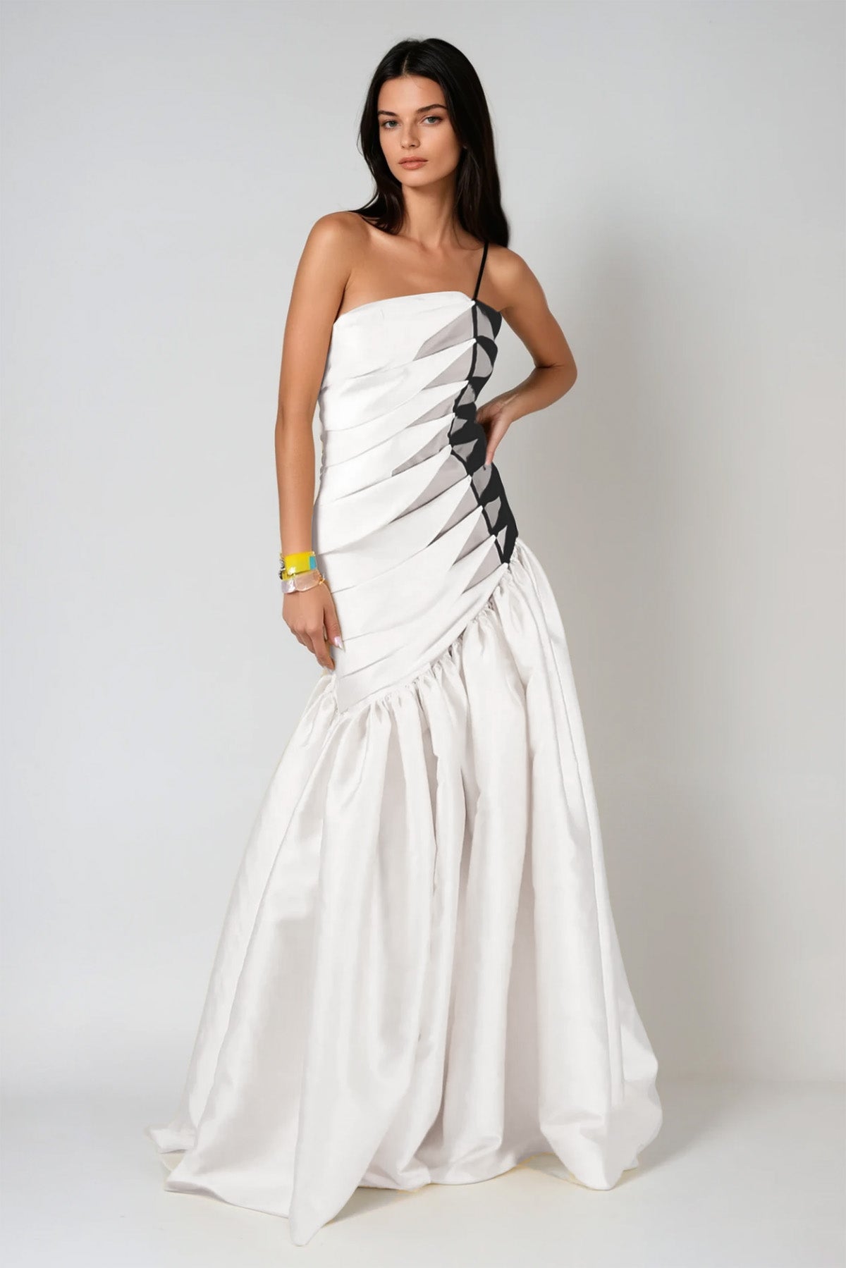 Bartol Satin Braided Rope Maxi Dress