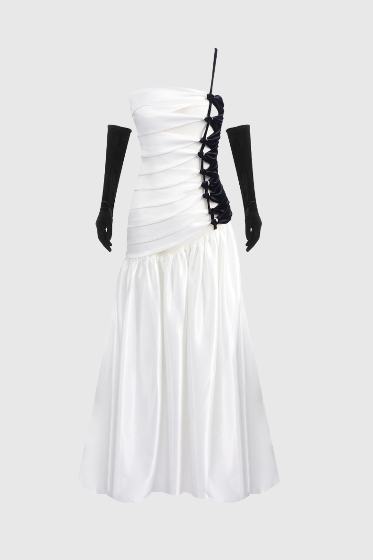 Bartol Satin Braided Rope Maxi Dress