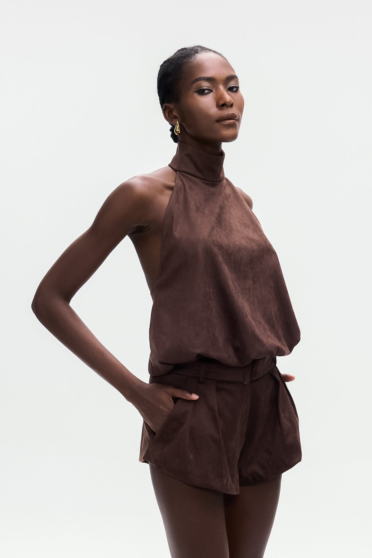 Bartolo Suede Halter Neck Top