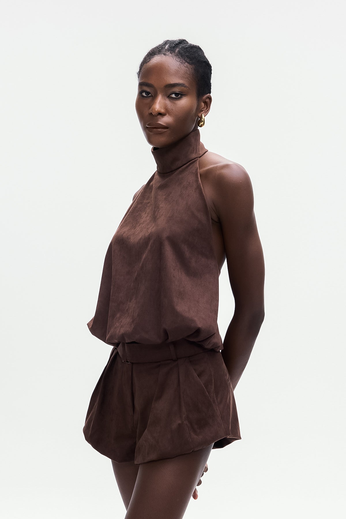 Bartolo Suede Halter Neck Top