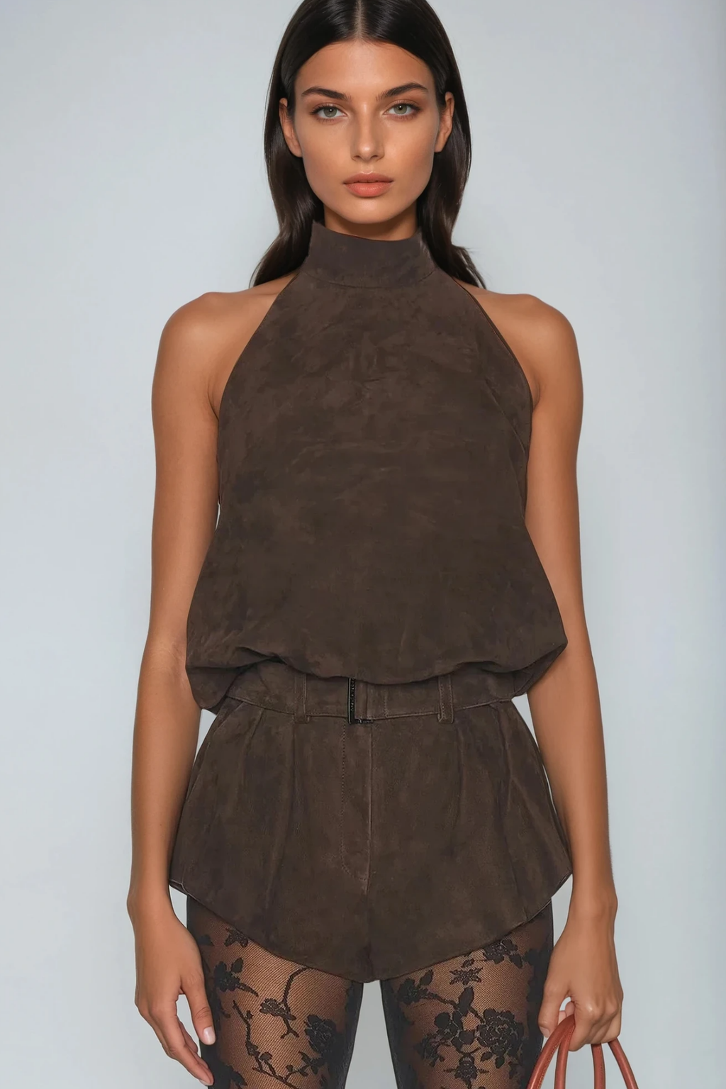 Bartolo Suede Halter Neck Top