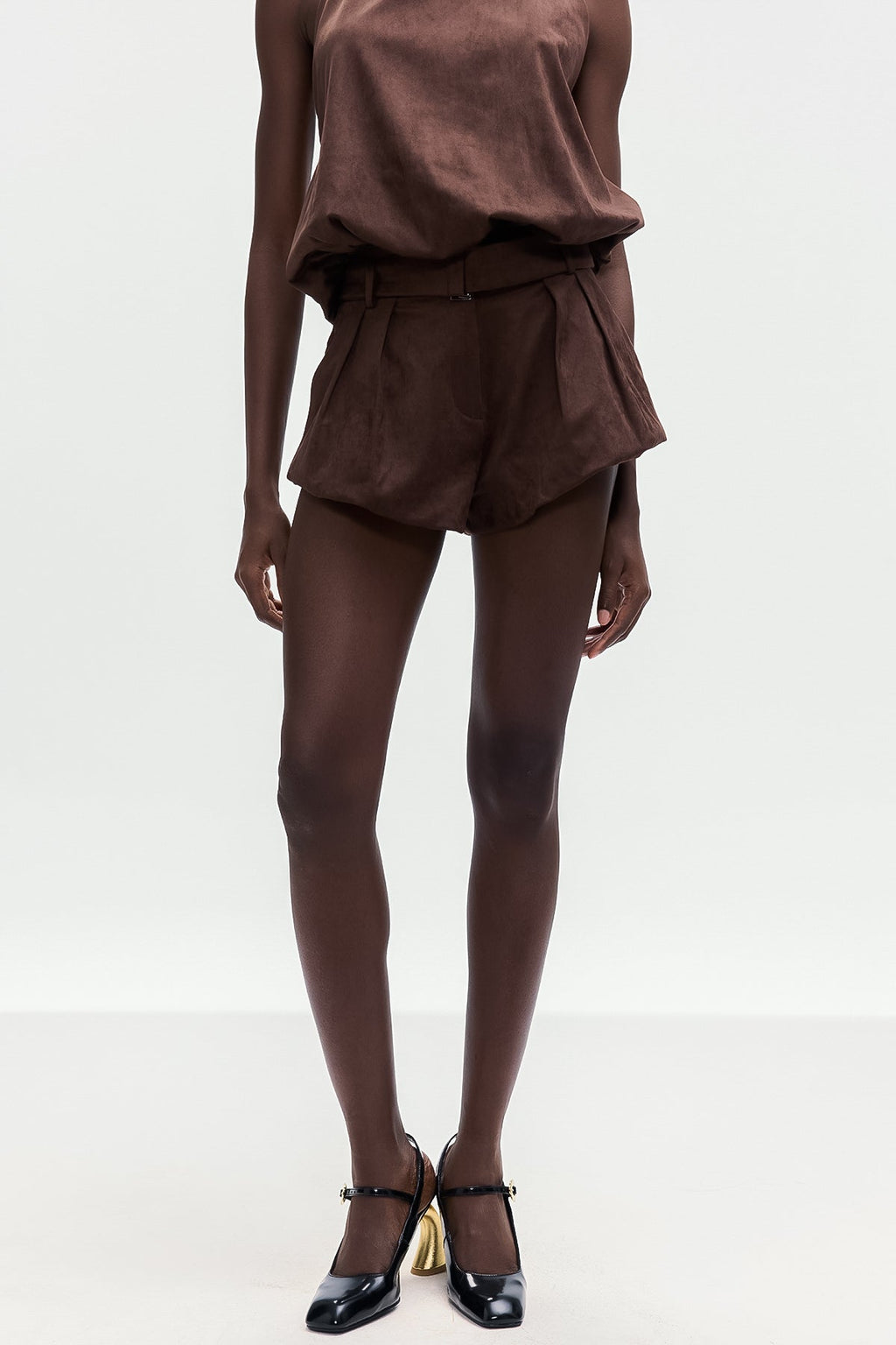 Bartolomea Suede Buckle Mini Pants