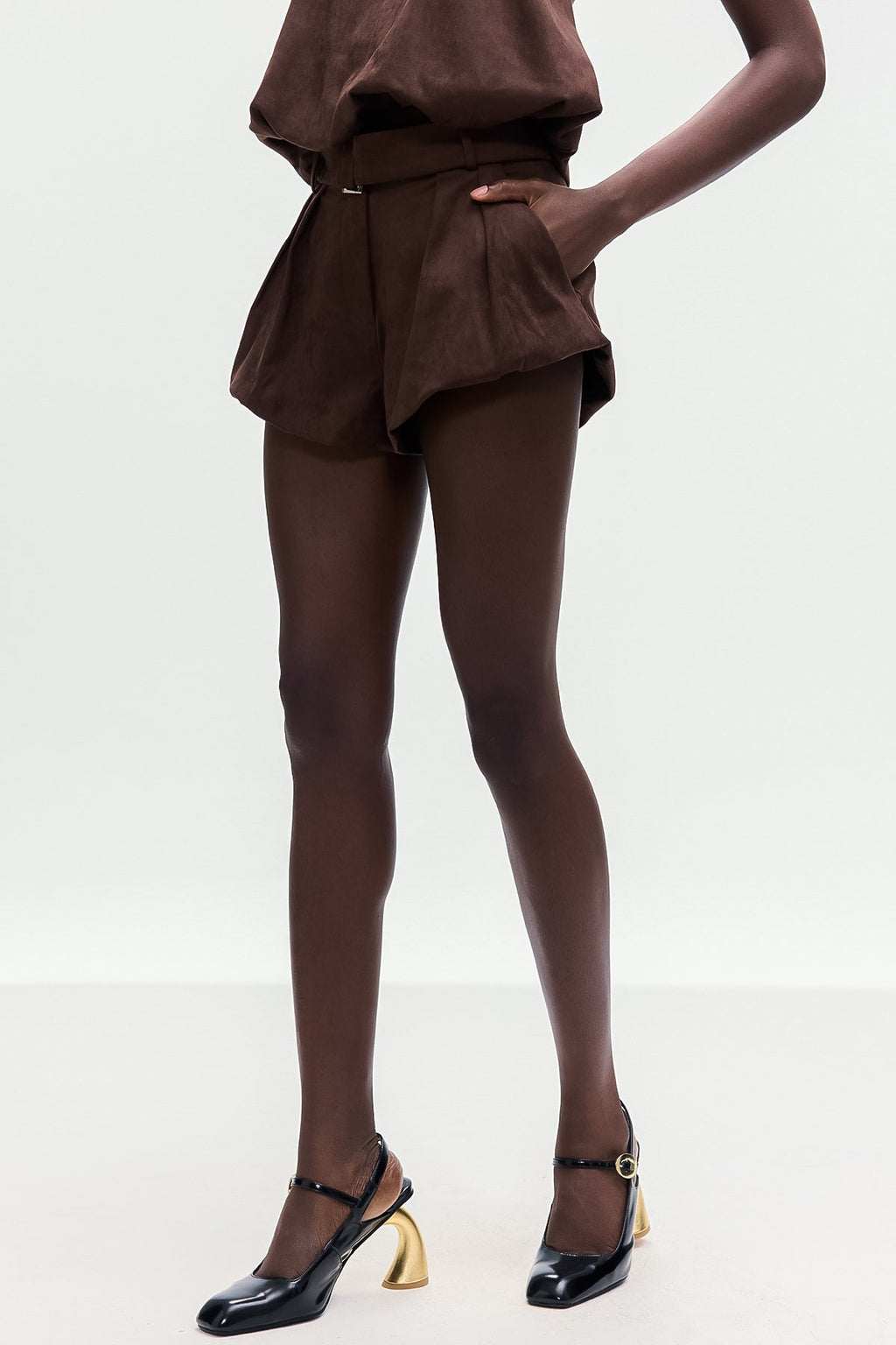 Bartolomea Suede Buckle Mini Pants