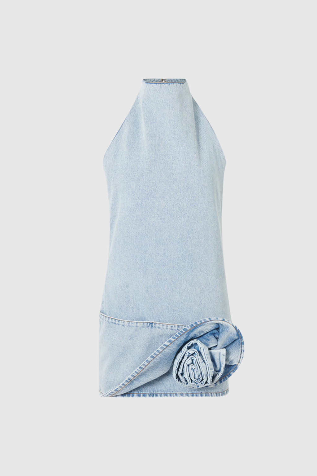 Bartolomej Flower Backless Denim Mini Dress