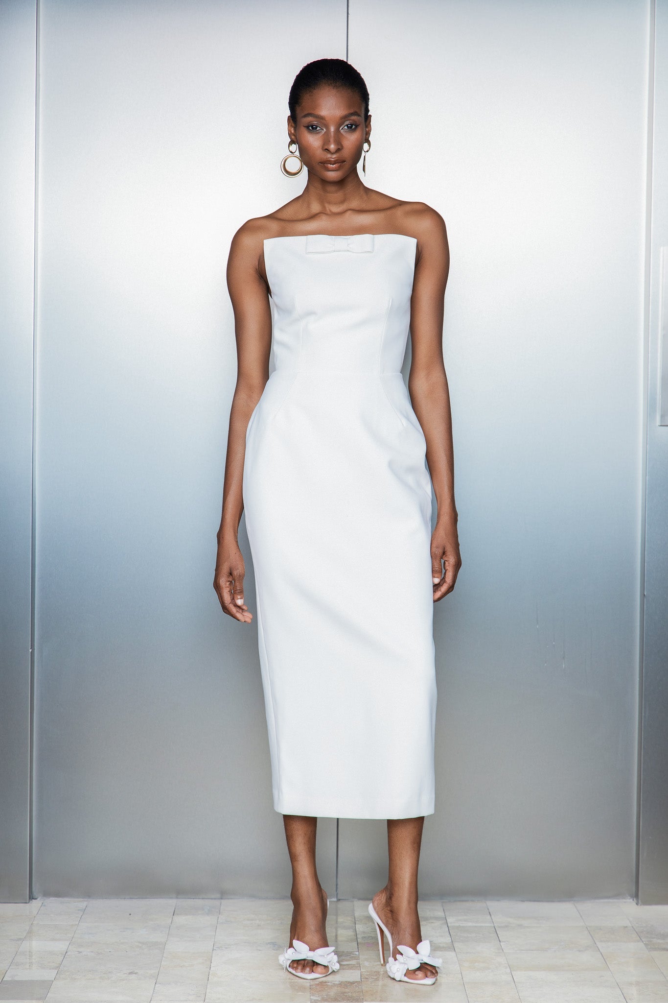 Bastien Strapless Maxi Dress In White