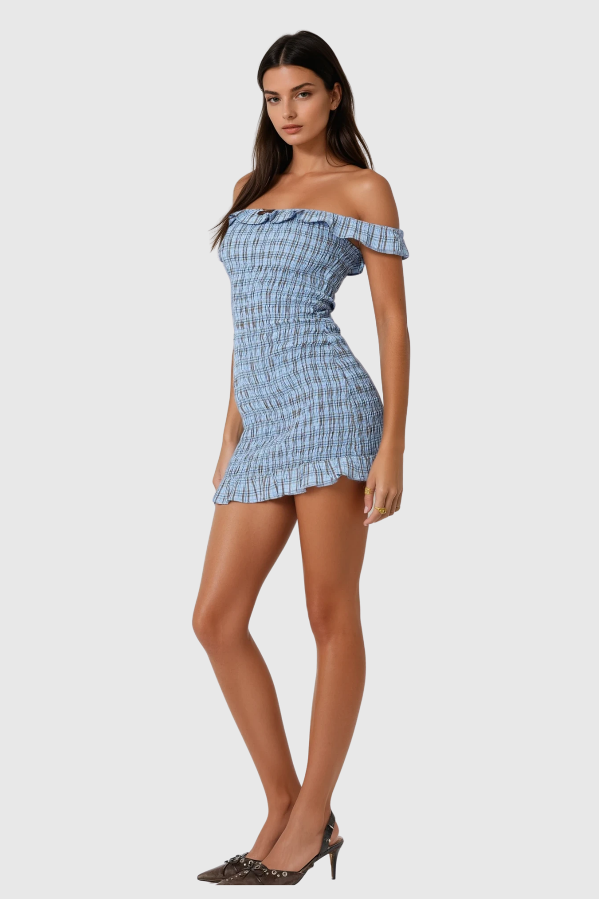 Basya Strapless Stripe Bodycon Mini Dress