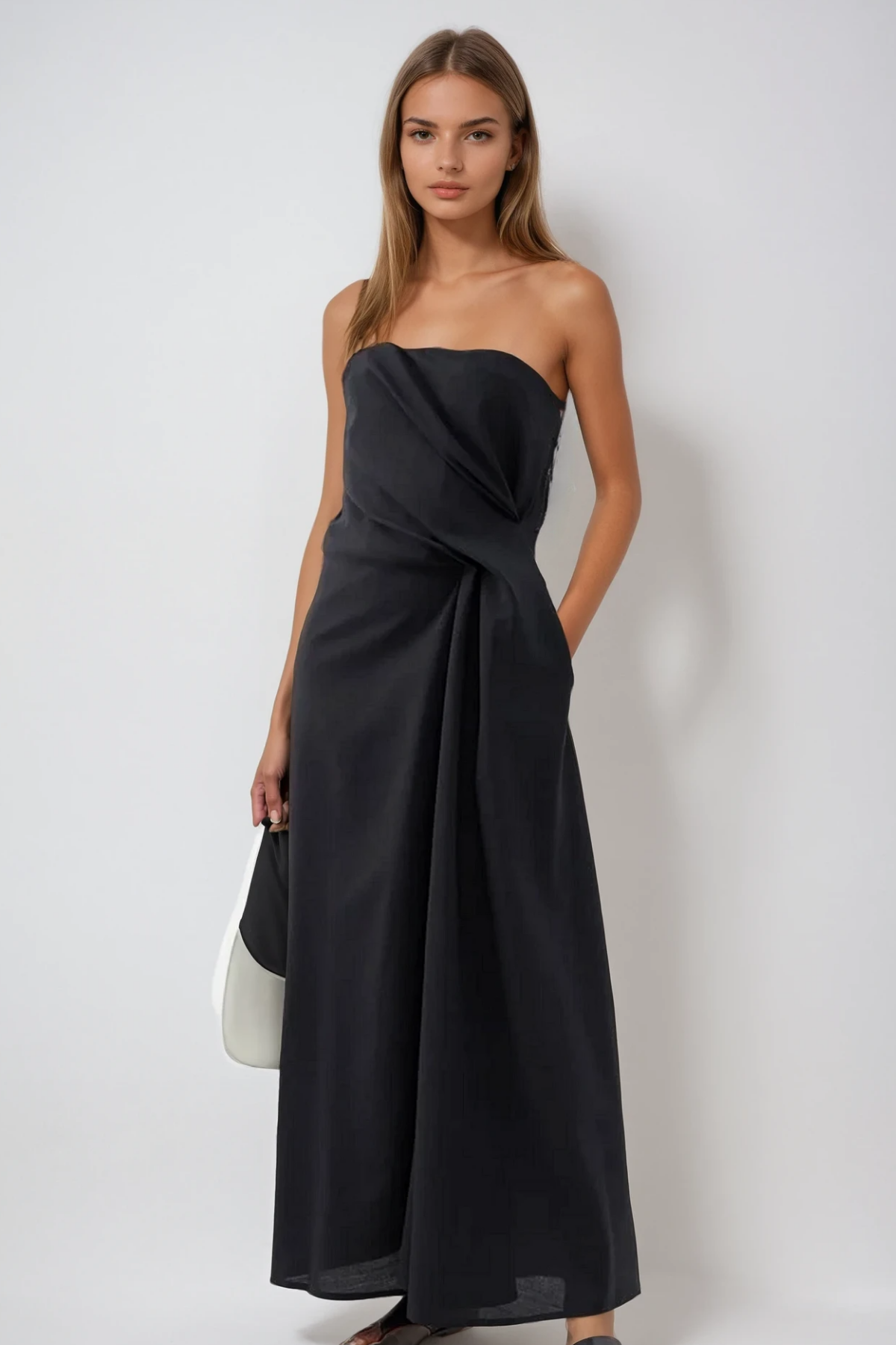 Bathsheba Strapless Asymmetric Maxi Dress