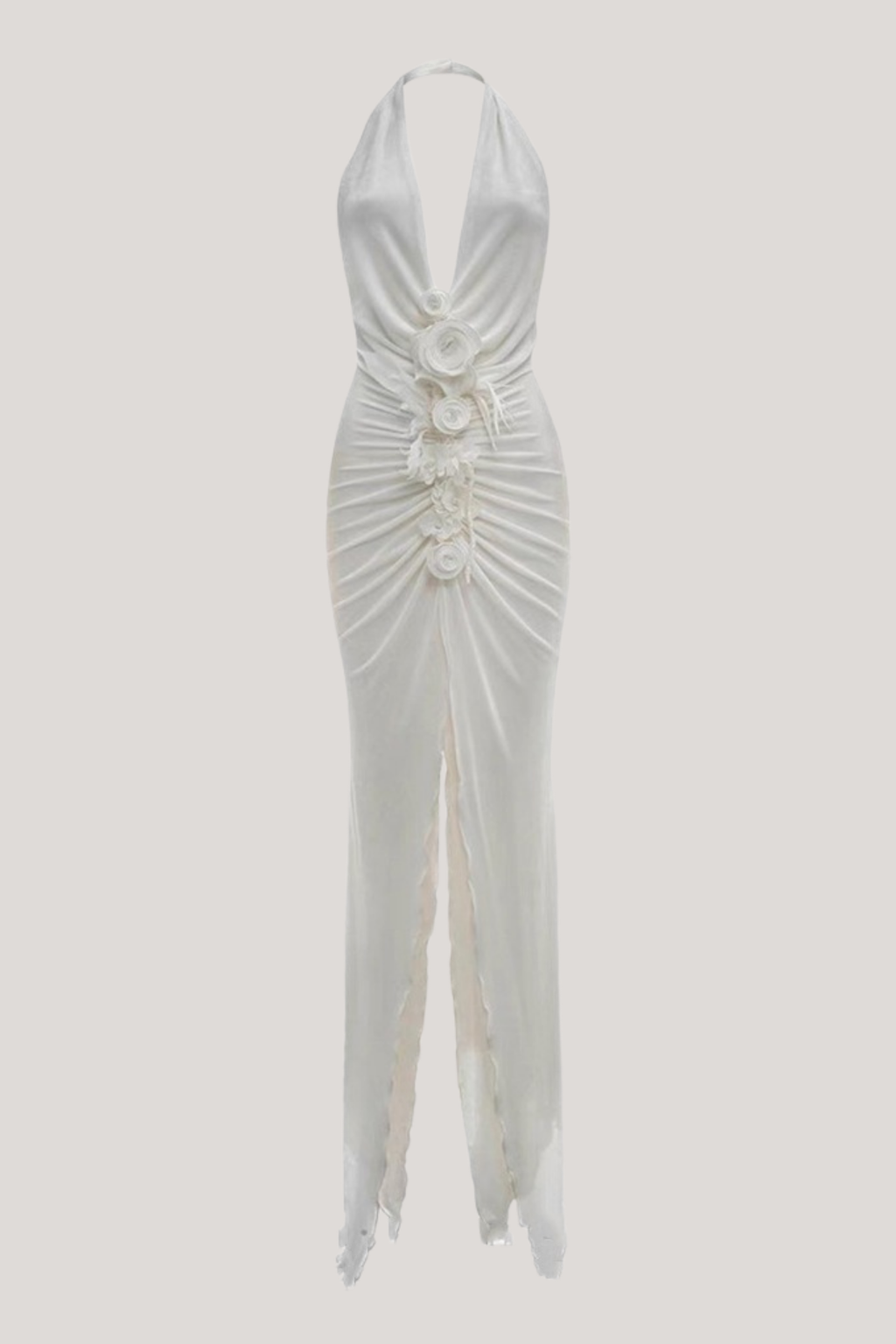 Batyah Halter Neck Flower Split Maxi Dress