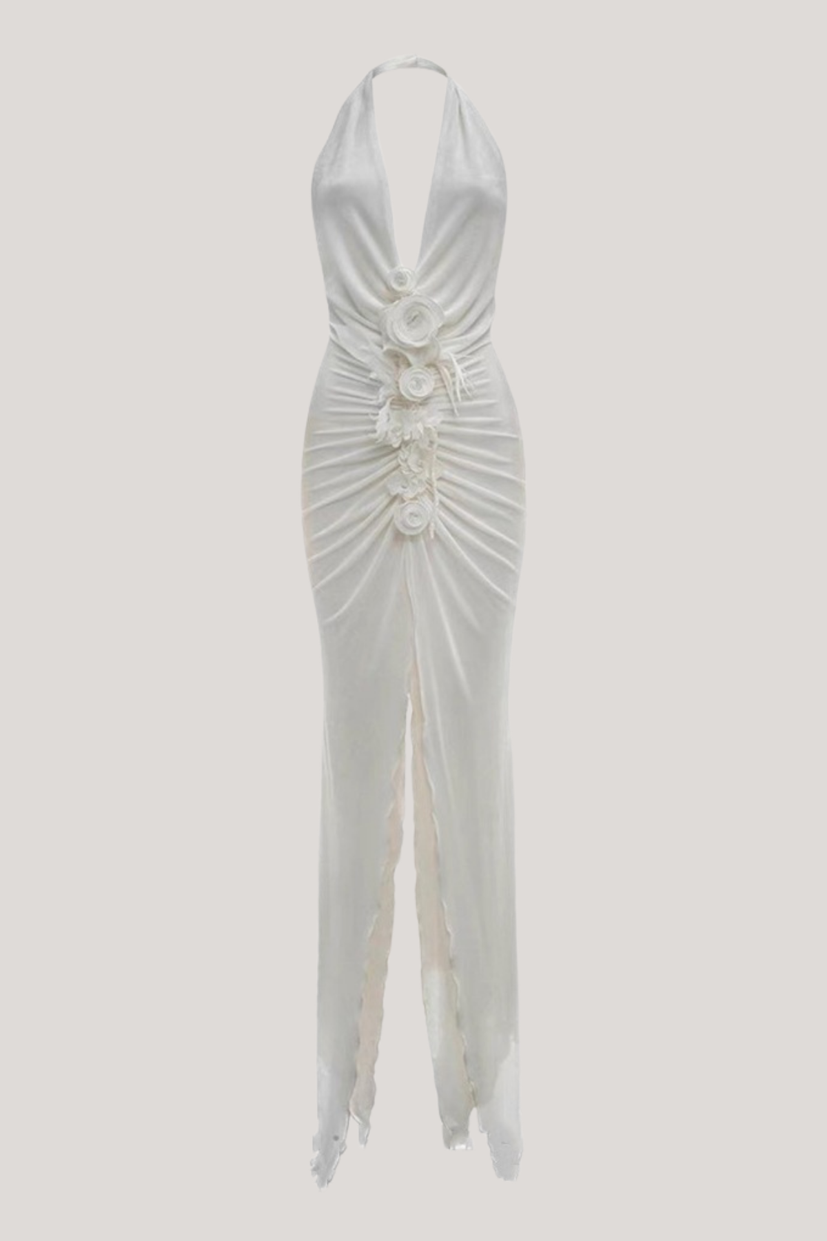 Batyah Halter Neck Flower Split Maxi Dress