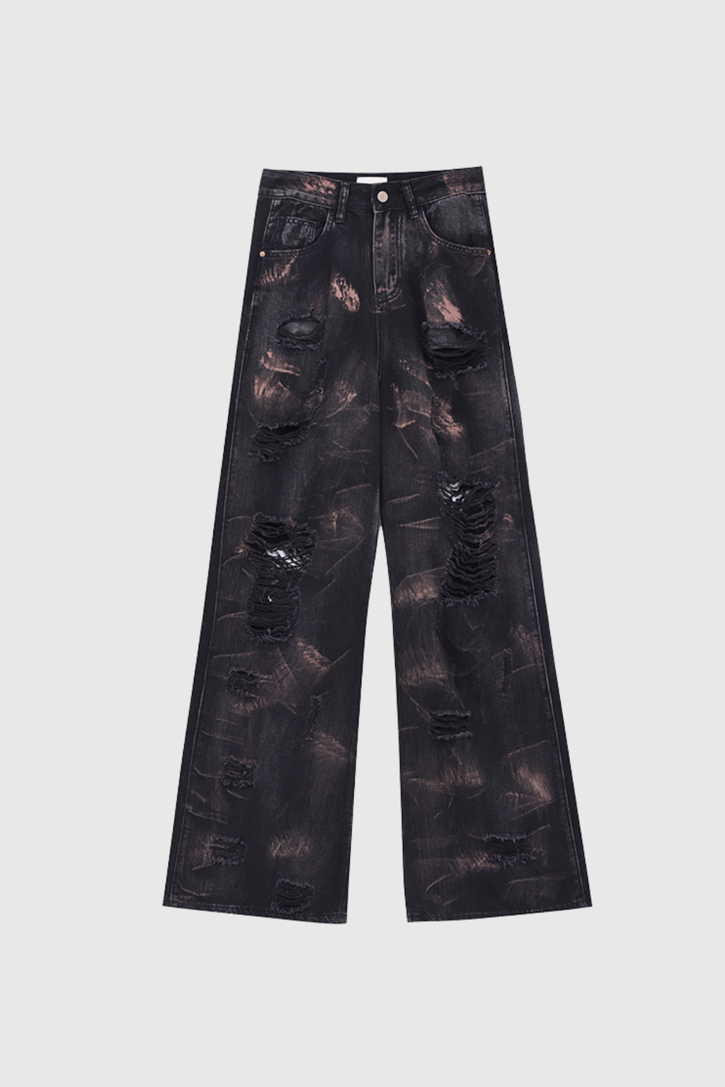 Baxtiyor Ripped Print Wide Leg Jeans