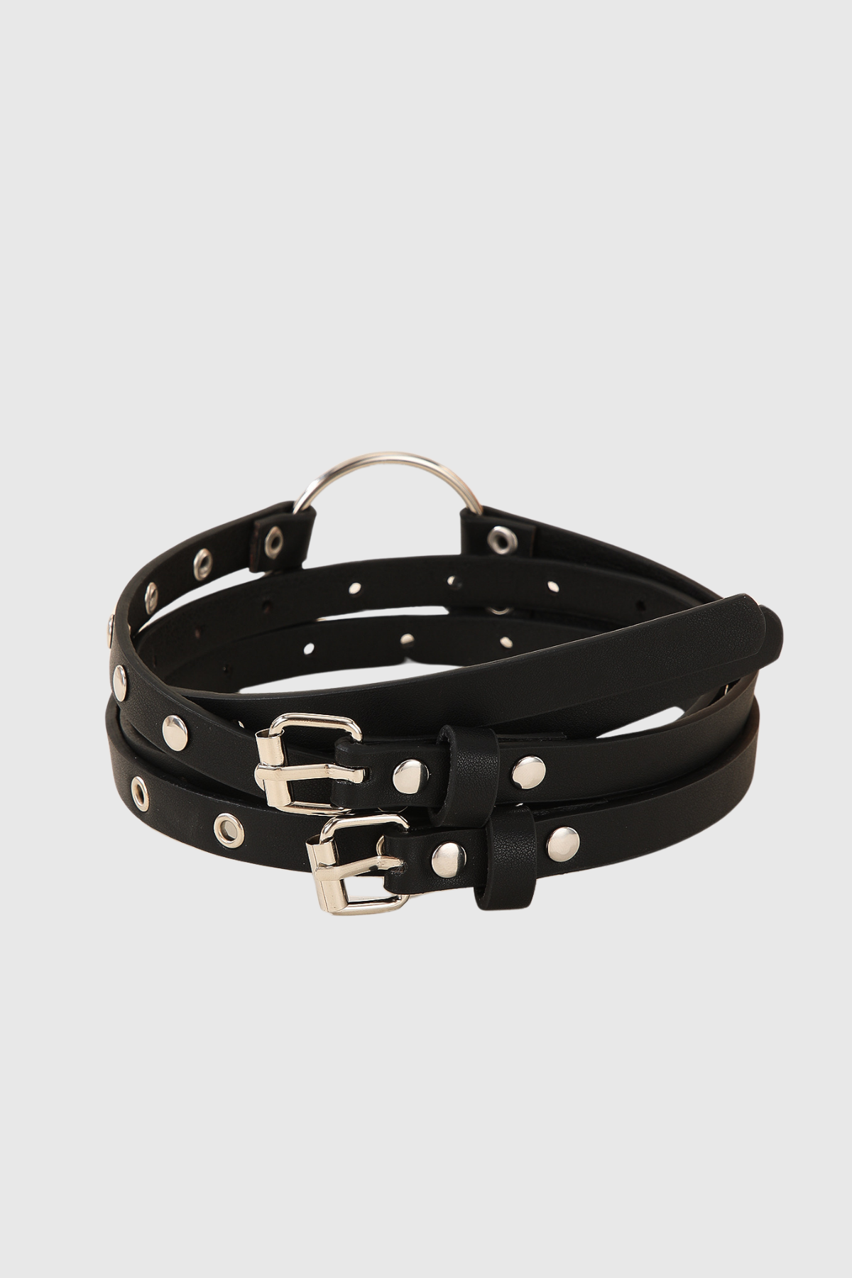 Bebe Studded Cutout Ring Belt
