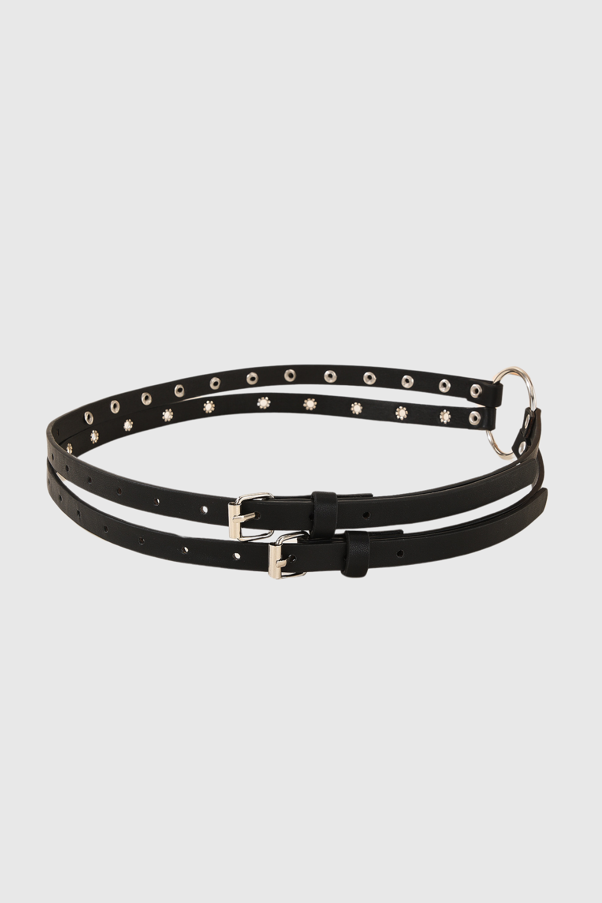 Bebe Studded Cutout Ring Belt