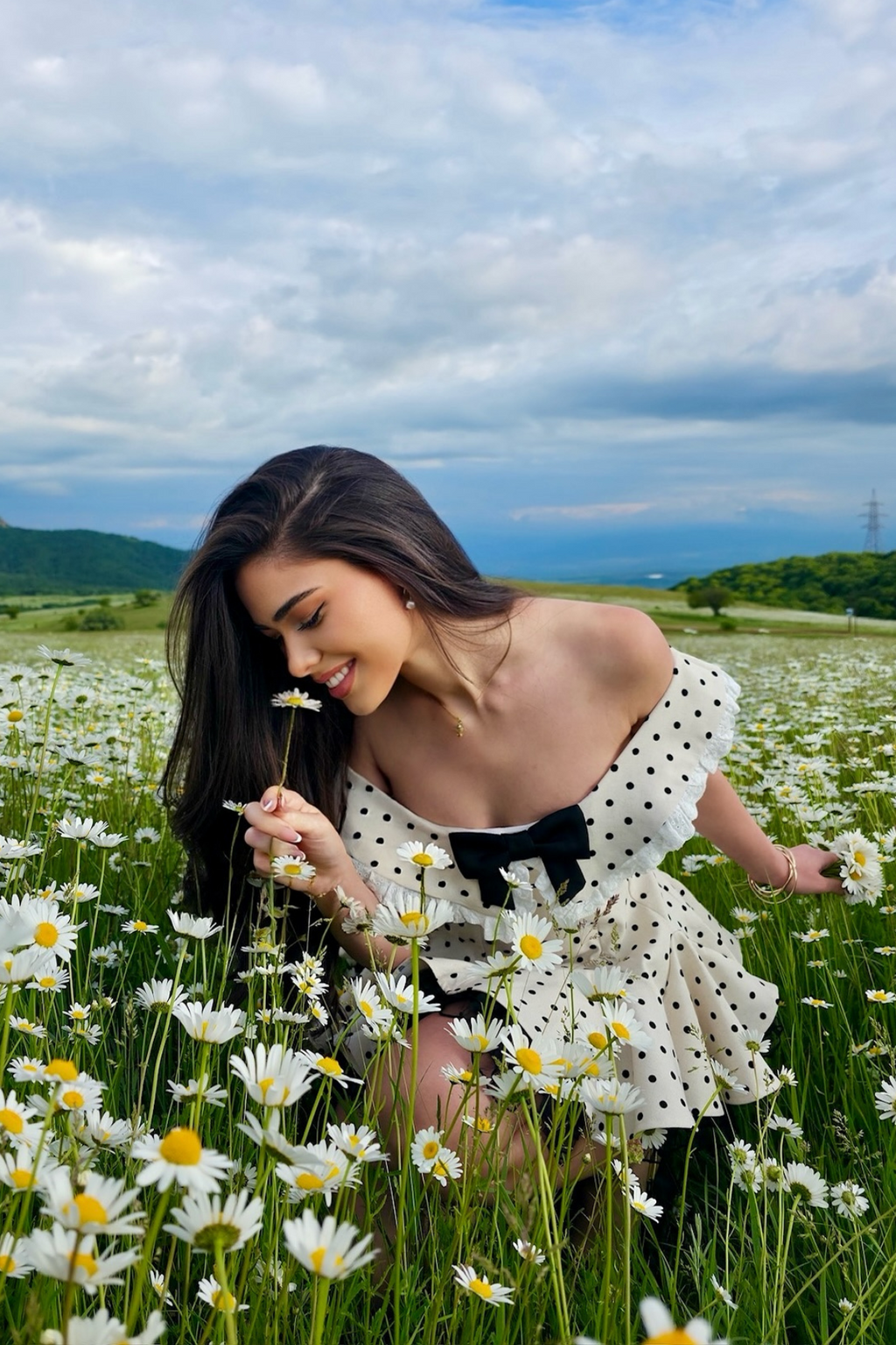 Bede Dot Plunge Lace Ruffle Mini Dress