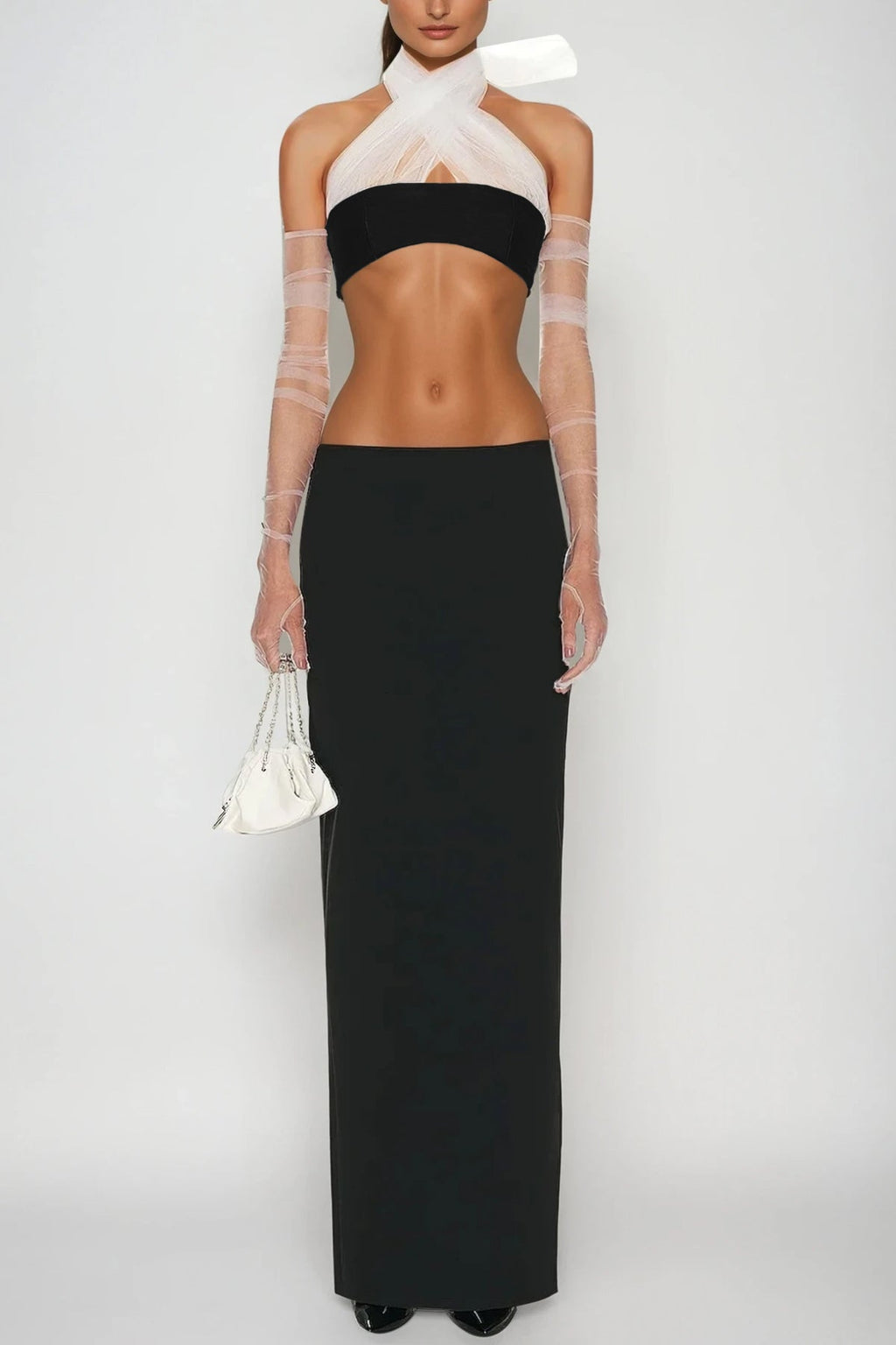 Beecher Deconstruct Lace Crop Skirt Set