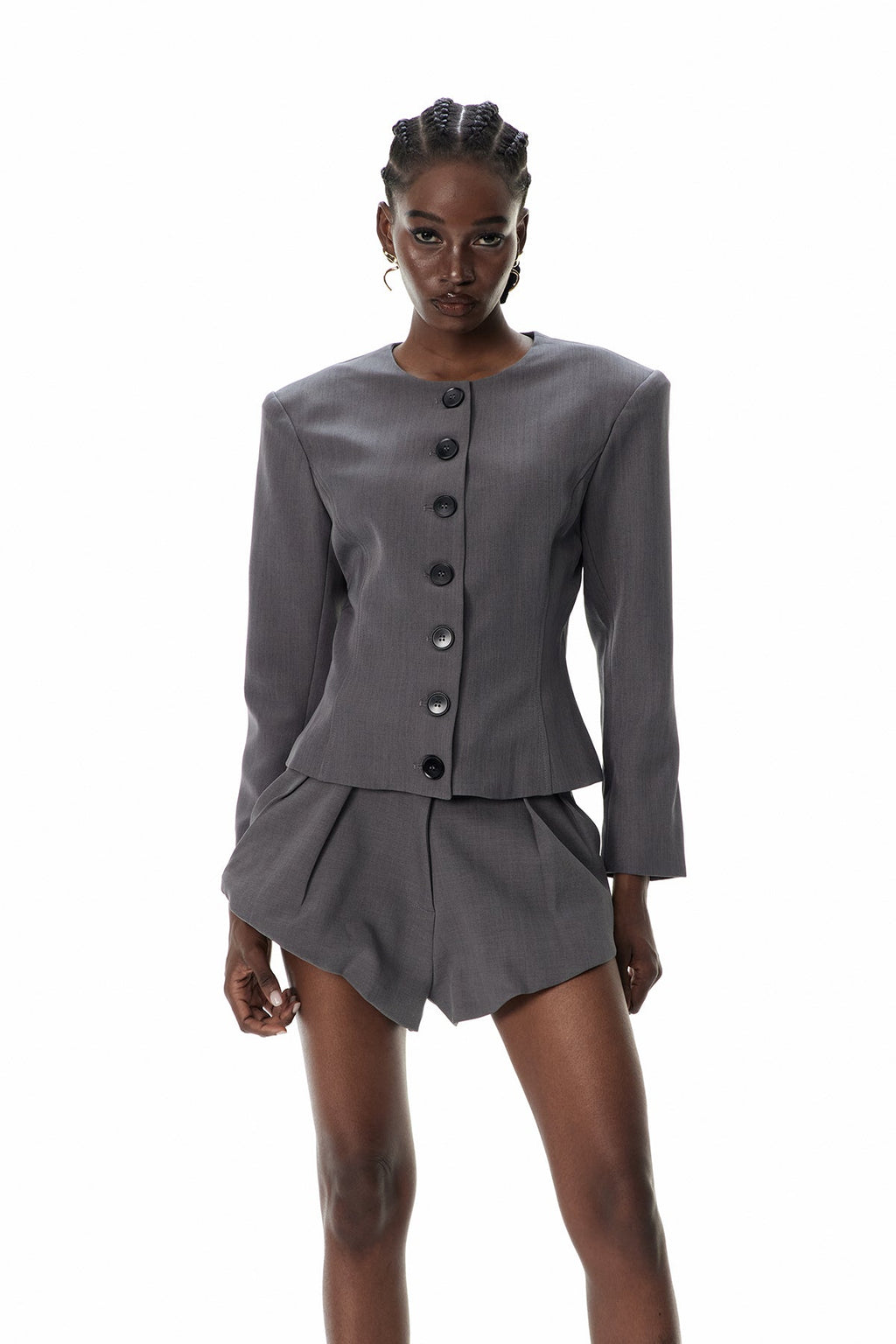 Behnam Crew Neck Button Pants Set