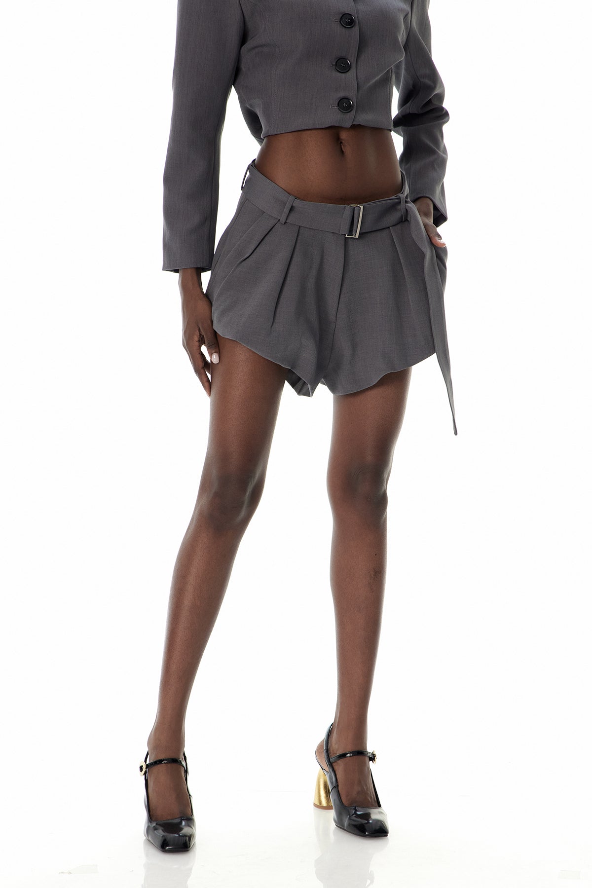 Behnam Crew Neck Button Pants Set