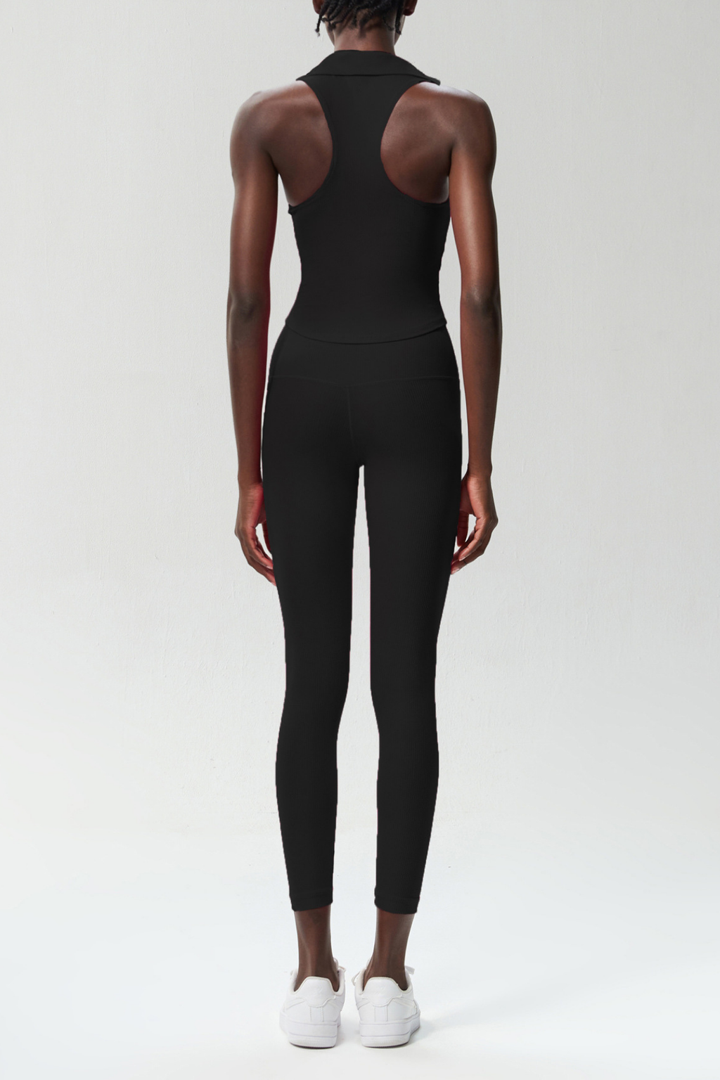 Beil Lapel Sleeveless Bodycon Top In Black