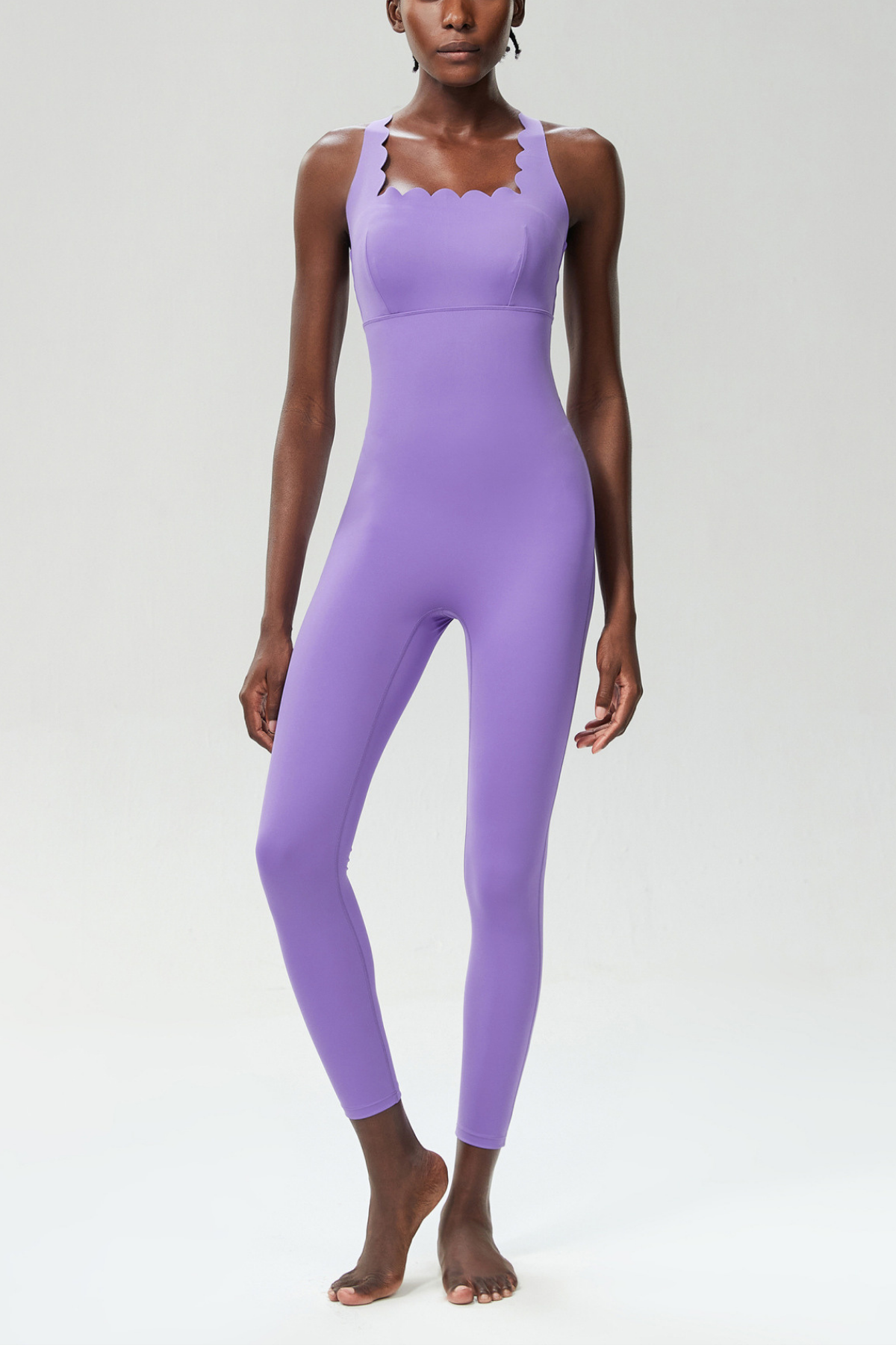 Bel Wave Cross Yoga Jumpsuit In Purple