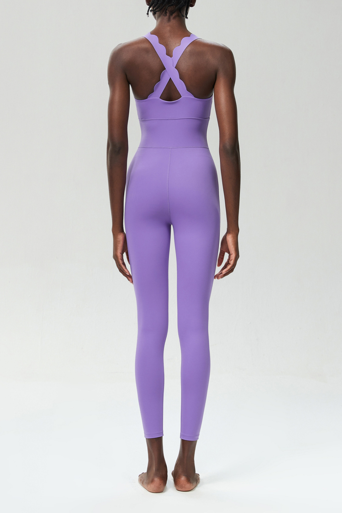 Bel Wave Cross Yoga Jumpsuit In Purple